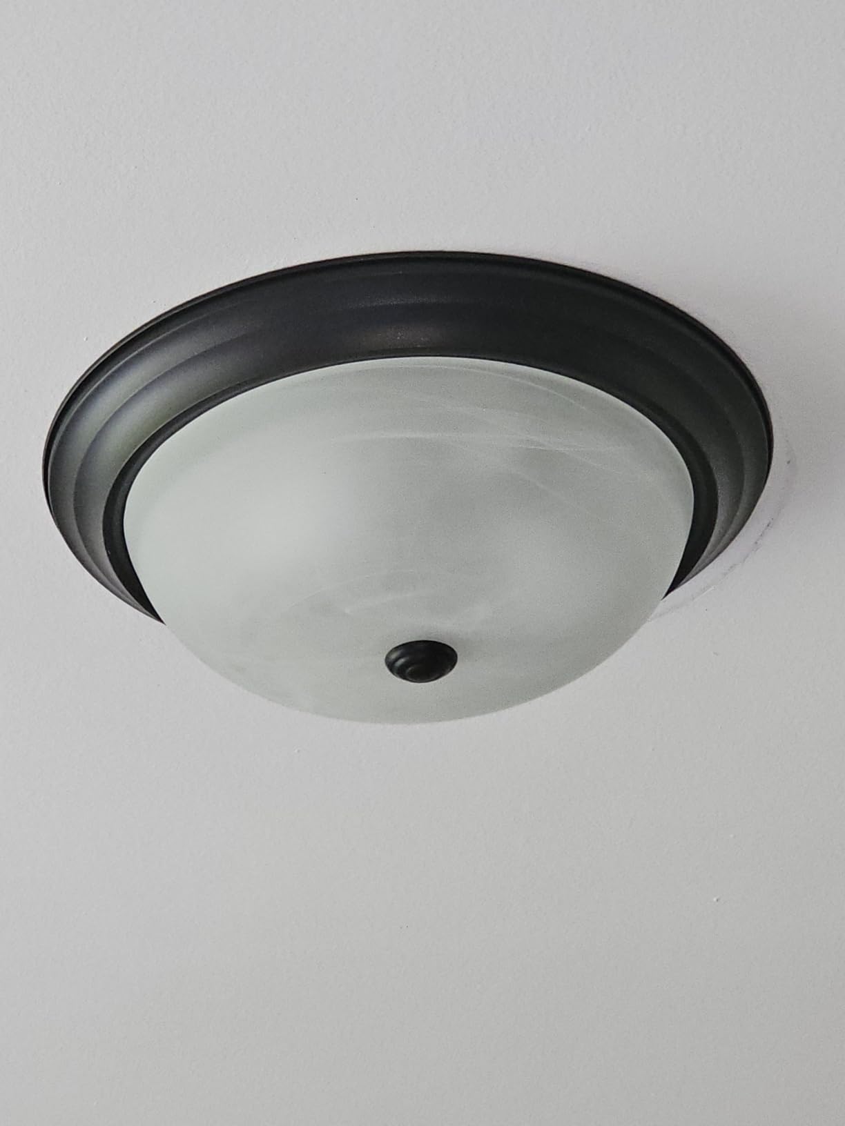 DESIGNERS FOUNTAIN Reedley 3-Lights Flush Mount Ceiling Light, 15 Inch Lighting Fixture for Kitchen, Bedroom, Bathroom, and Hallway, White Alabaster Glass, Oil Rubbed Bronze, 1257L-ORB-AL customer photo 1