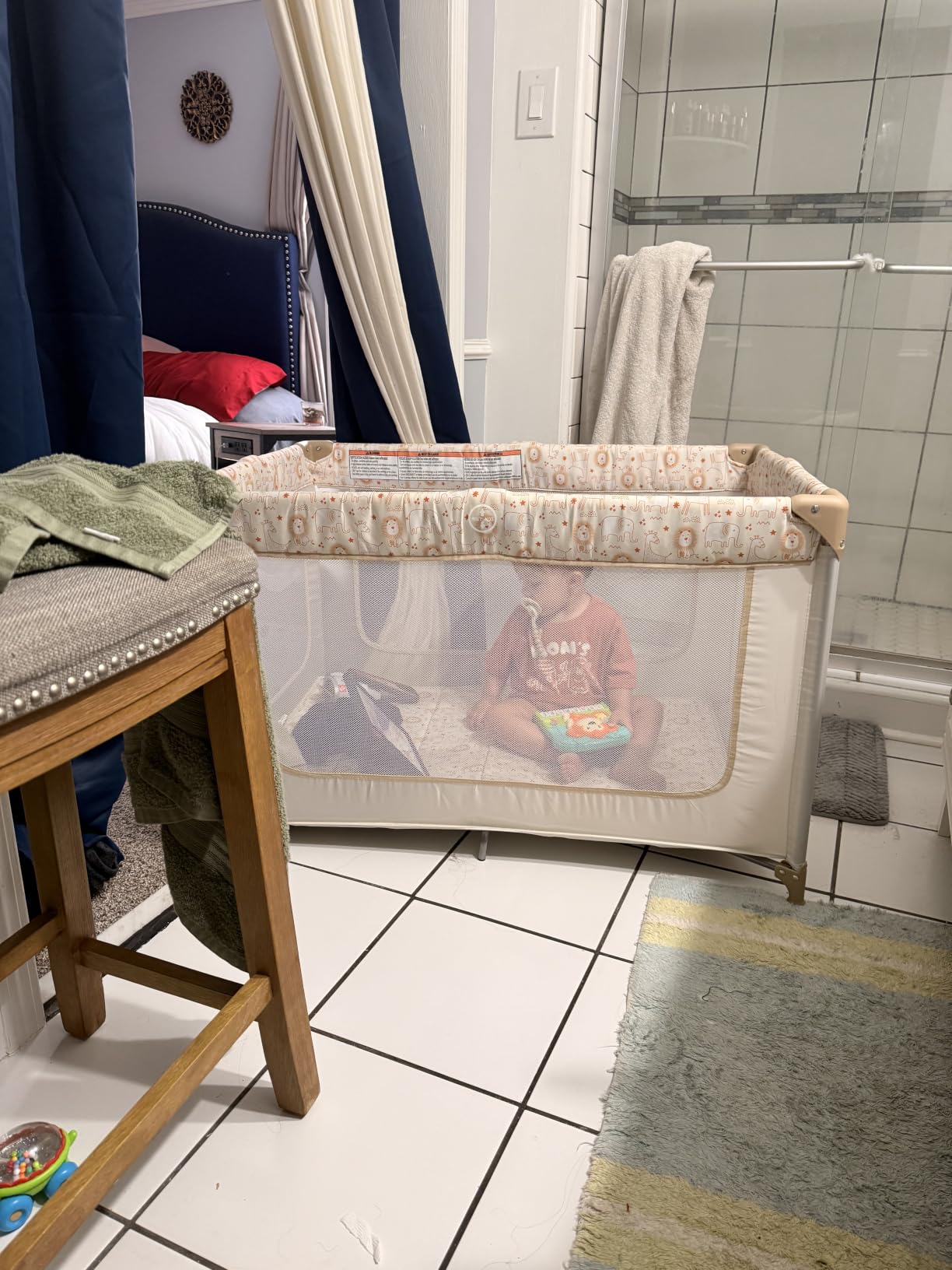 Dream On Me Zodiak Portable Playard, Compact for Travel, Carry Bag, Beige customer photo 2
