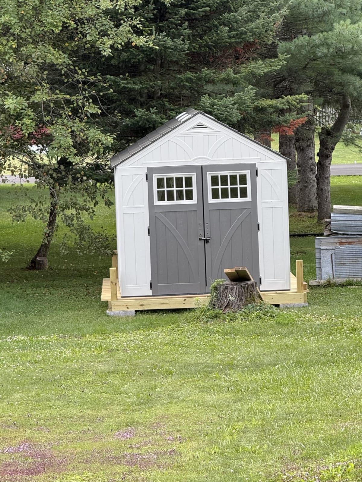 Suncast 8x10 Ft. Outdoor Storage Shed - Large Resin Outdoor Shed with Floor Included, Lockable Double Doors & Skylights. 547 Cu Ft Tremont Garden Resin Sheds for Lawn Tools, Riding Mowers, & Bikes customer photo 2