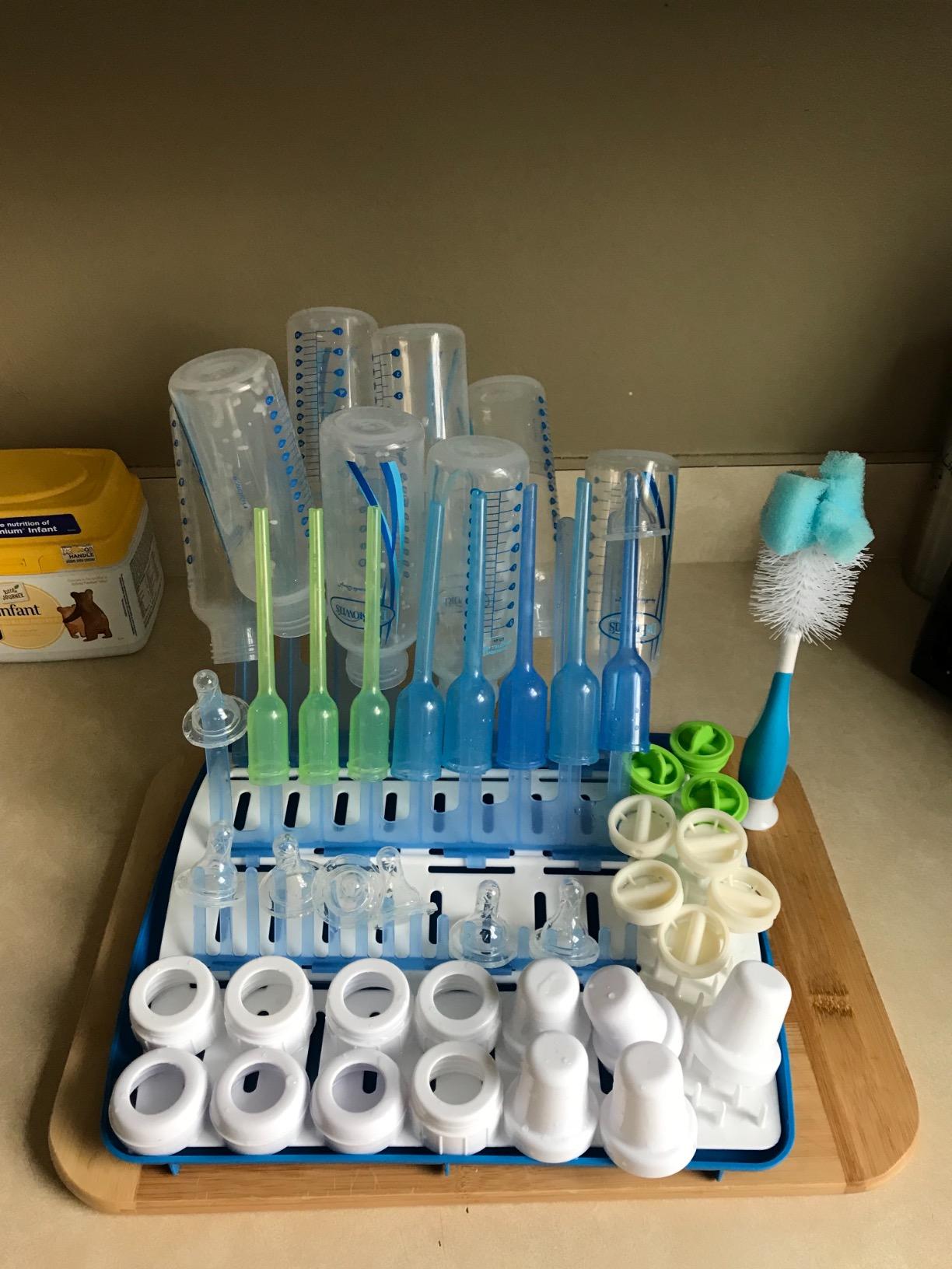 Dr. Brown's Folding Baby Bottle Drying Rack, Blue/White customer photo 1