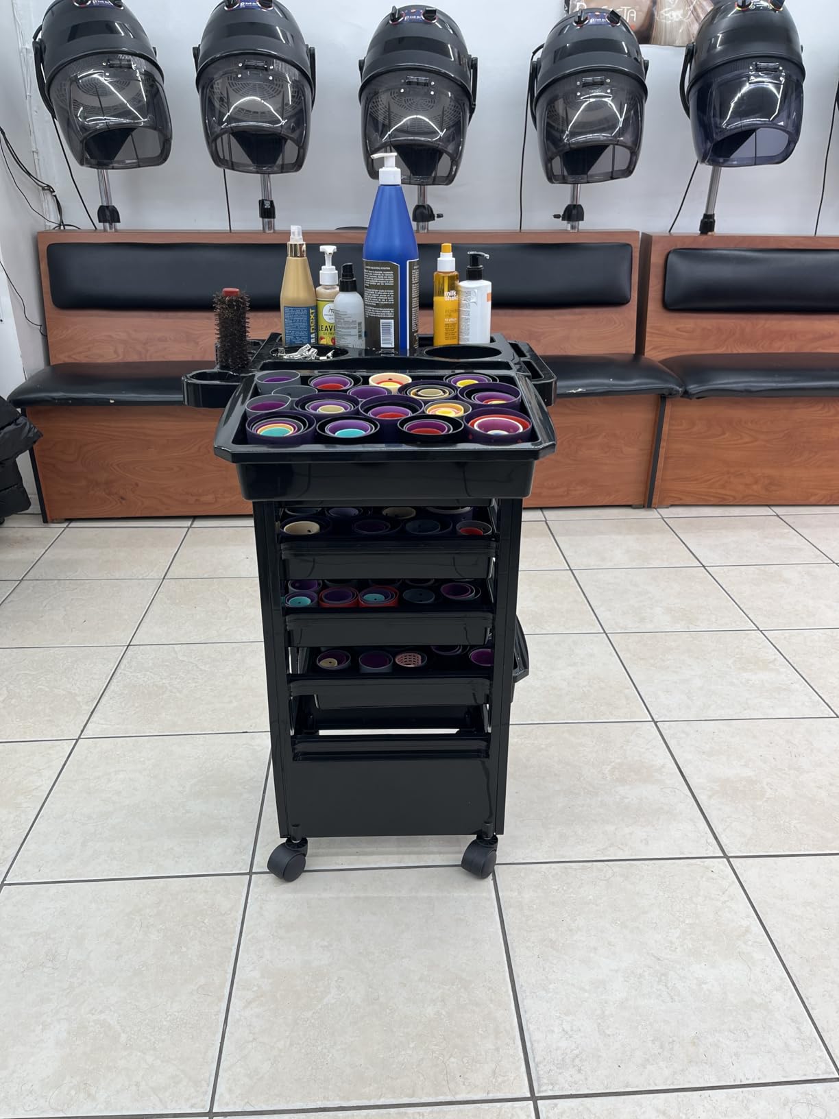 Saloniture Beauty Salon Rolling Trolley Cart with 5 Drawers customer photo 1