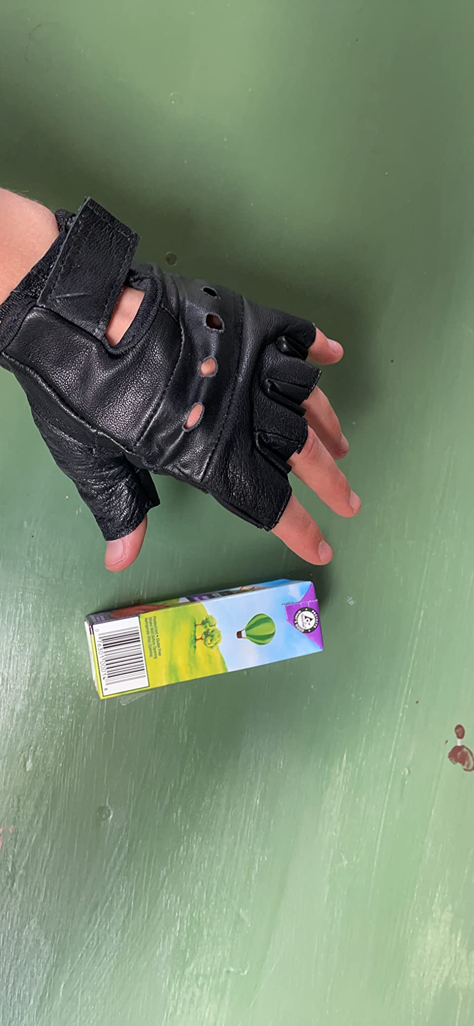 Milwaukee Leather SH216 Men's Black Leather Gel Padded Palm Fingerless Motorcycle Hand Gloves W/Breathable 'Open Knuckle' customer photo 2