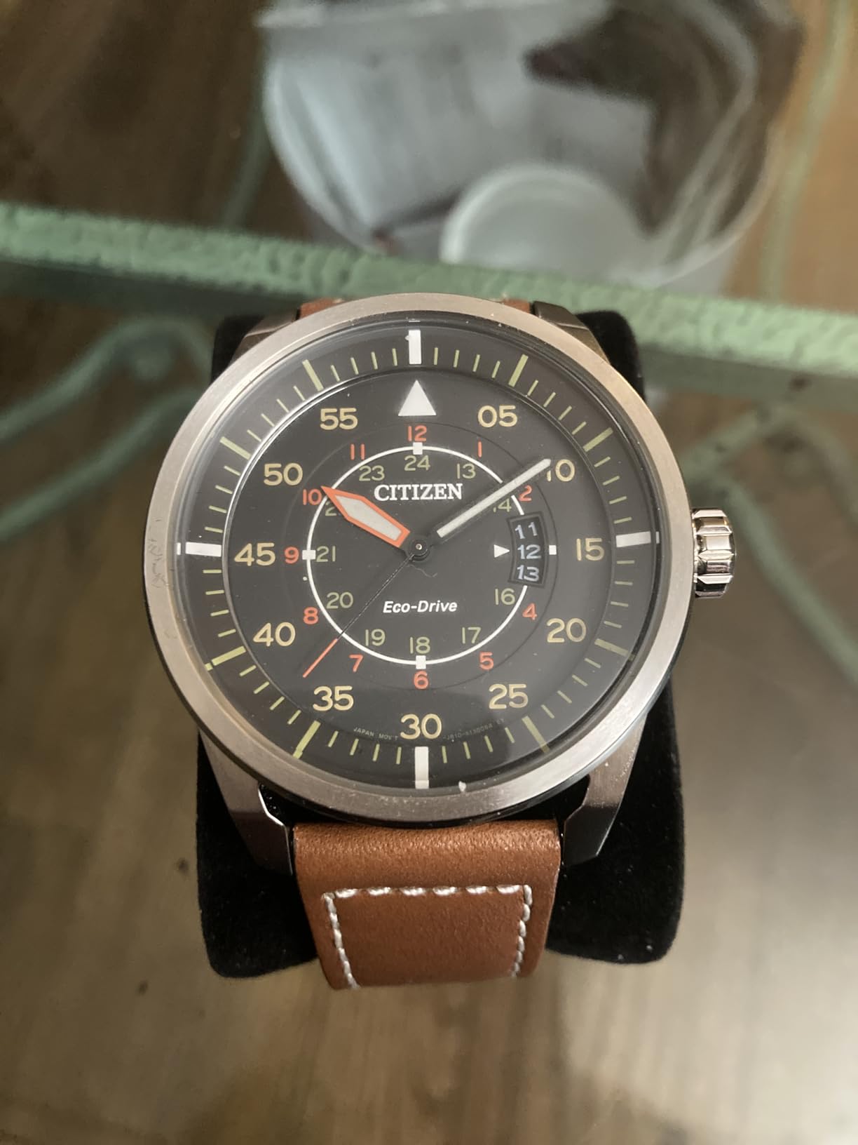 Citizen Men’s Eco-Drive 3-Hand Date Avion Watch with Leather Strap (Style: AW1361:10H) customer photo 2