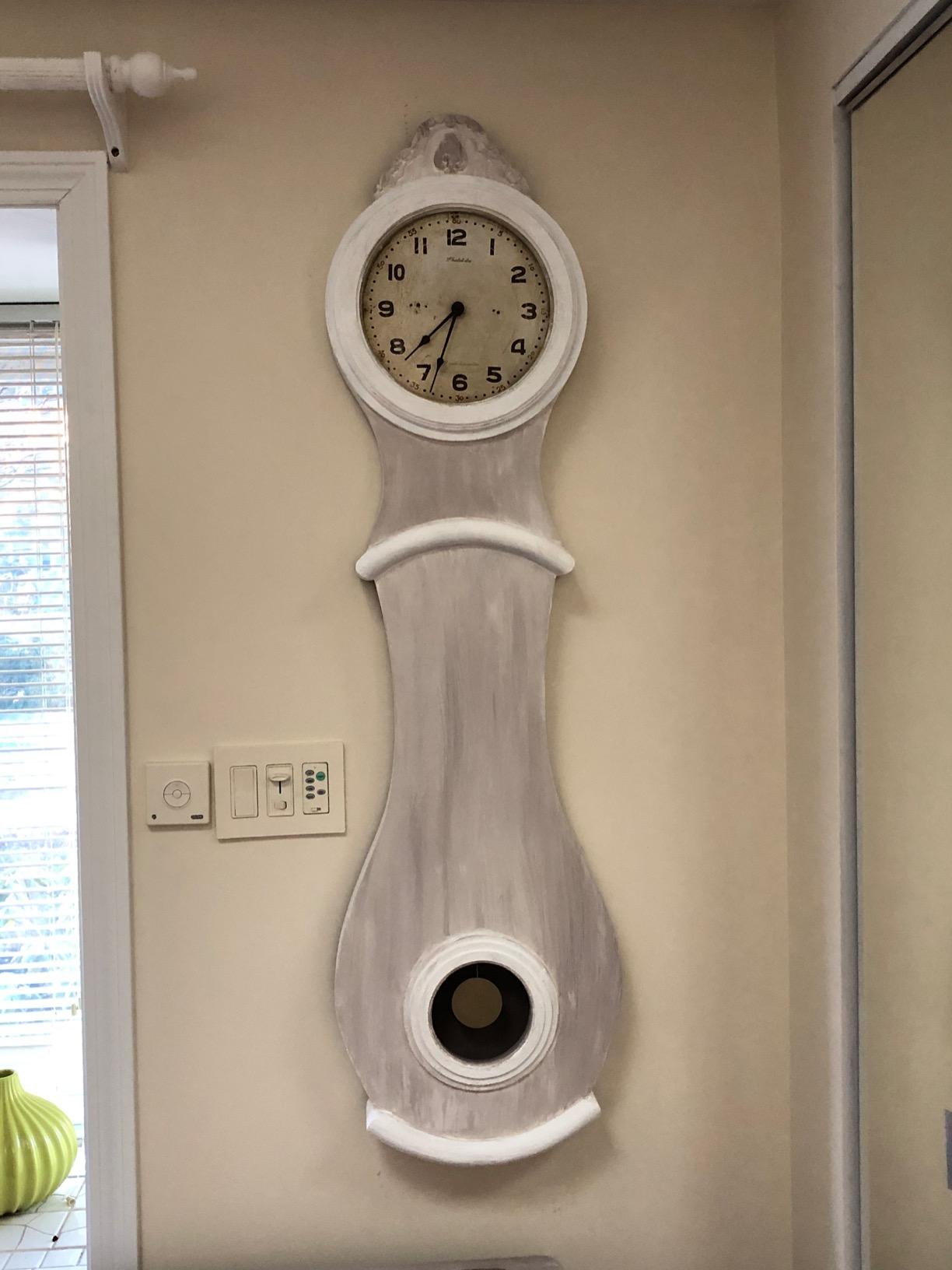 Creative Co-Op Distressed Grey Wood Grandfather Style Wall Clock customer photo 1