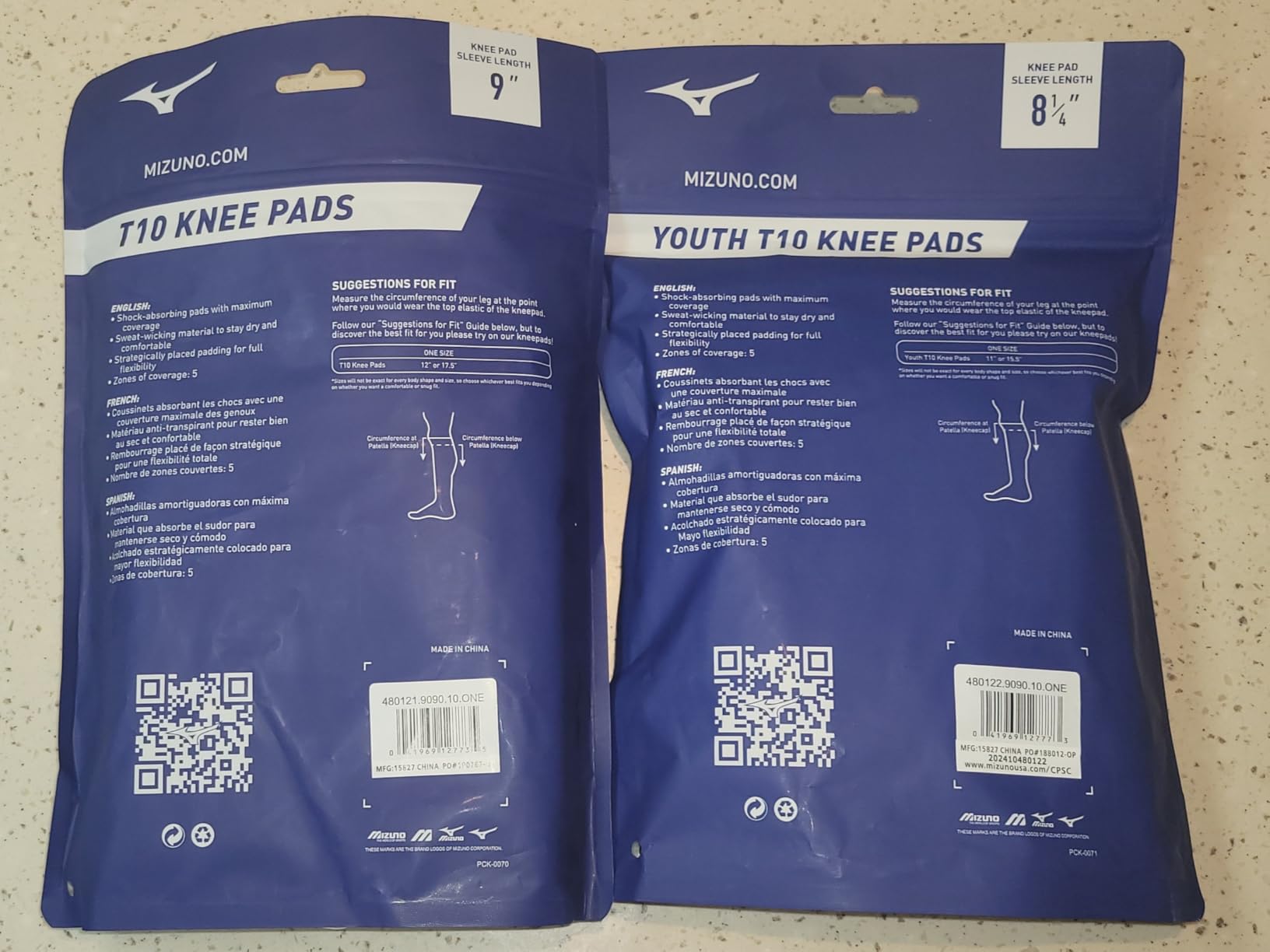 Mizuno T10 Plus Kneepad, ADULT Volleyball Kneepad, Black, One Size customer photo 2