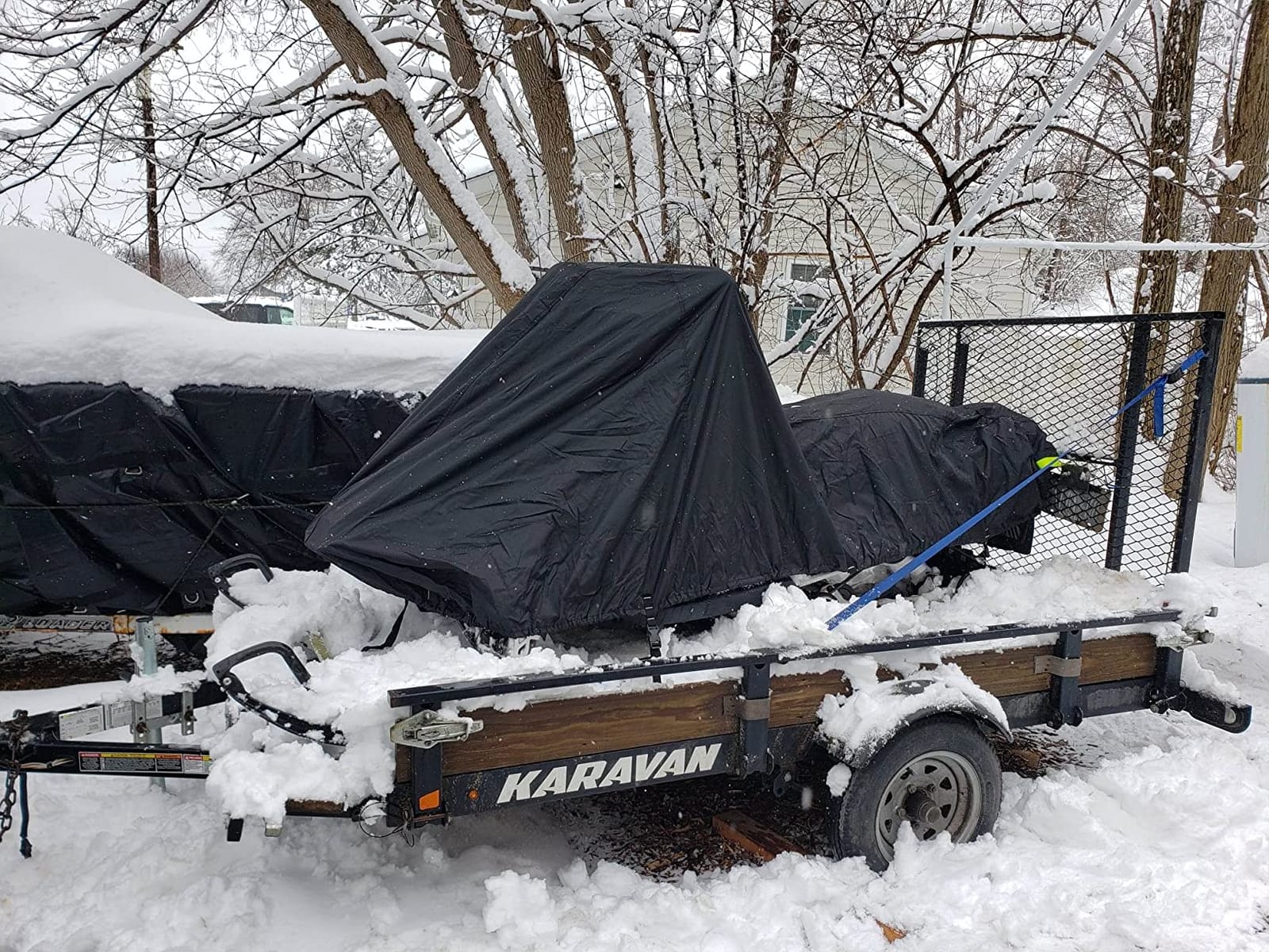 EliteShield SnowShield Trailerable Snowmobile Cover, Solution-Dyed Fade Resistant All Weather Protection Snowsled Cover, Black Color Fits Snowmobile 121