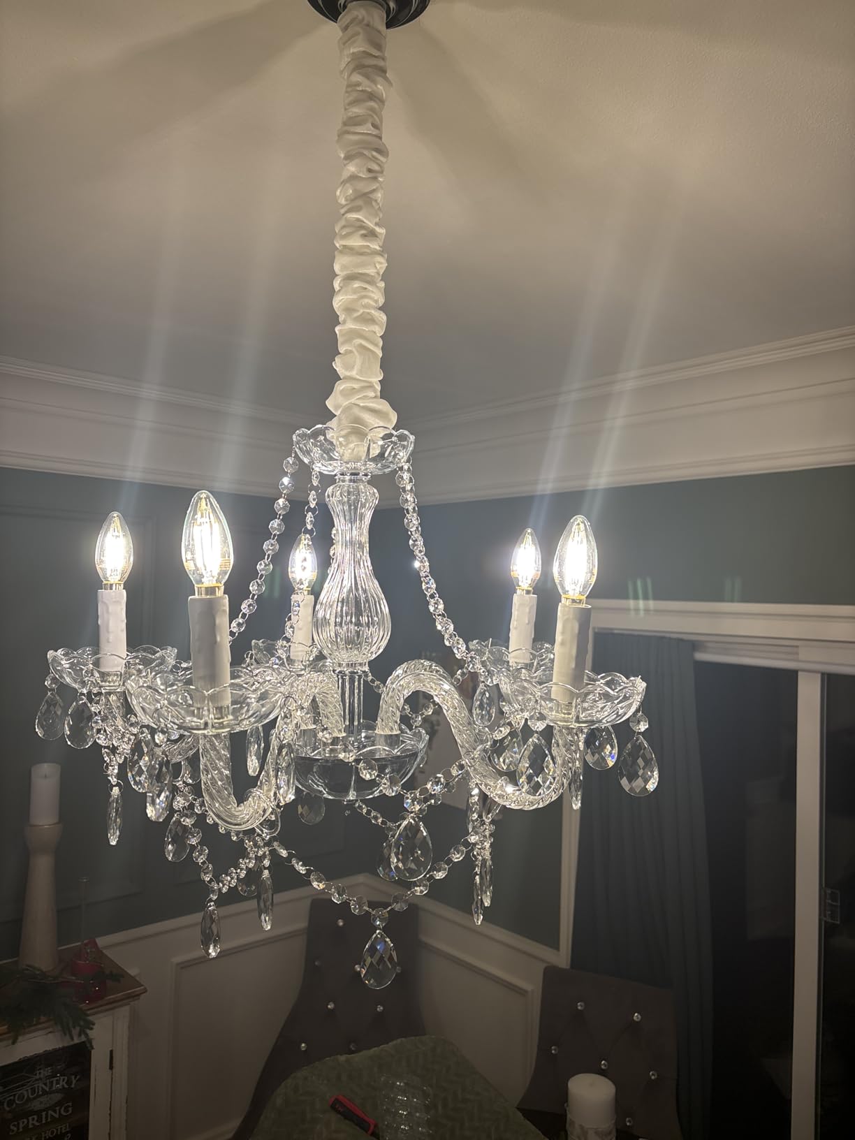 Saint Mossi 5 Light Modern Contemporary Elegant K9 Crystal Glass Chandelier Pendant Ceiling Lighting Fixture customer photo 1