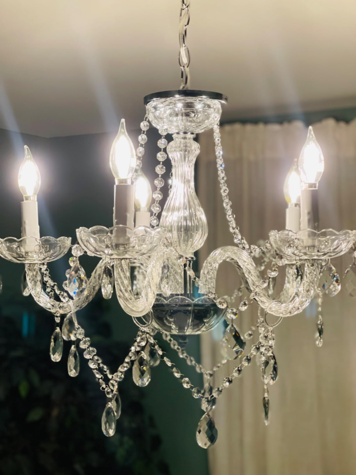 Saint Mossi 5 Light Modern Contemporary Elegant K9 Crystal Glass Chandelier Pendant Ceiling Lighting Fixture customer photo 2