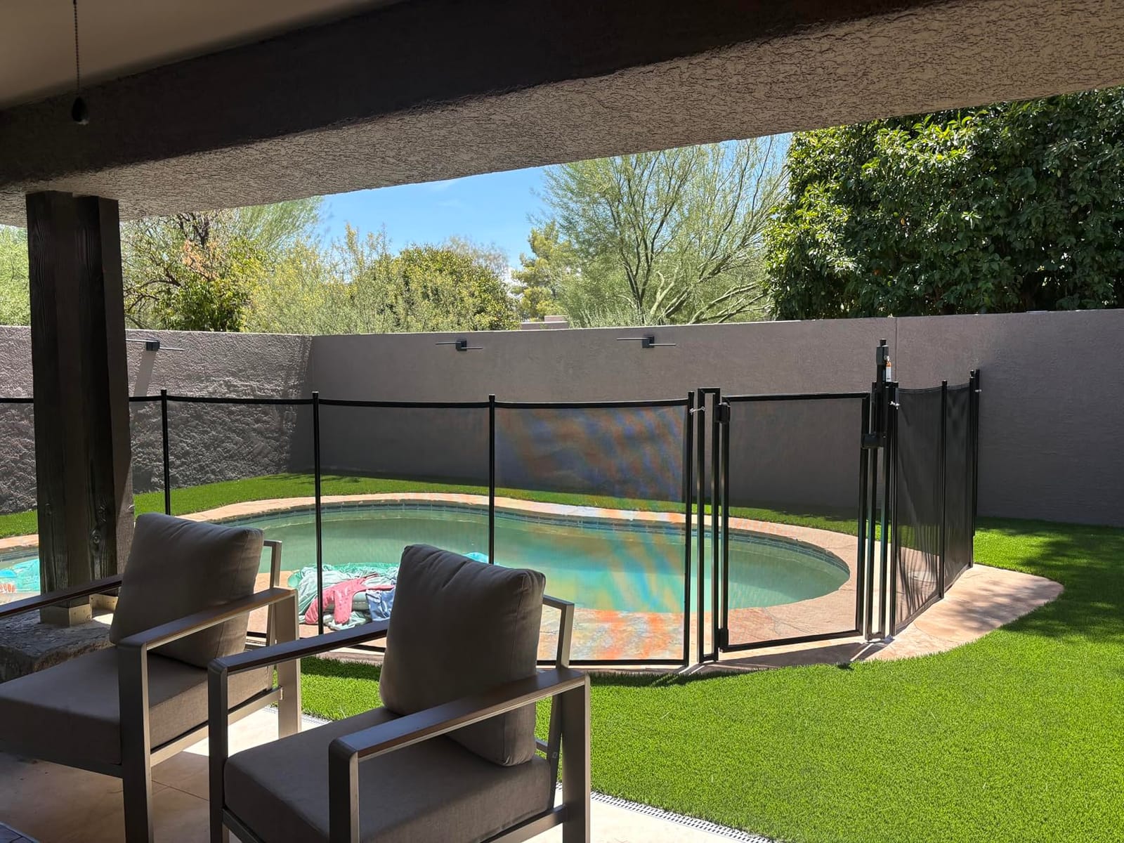 Life Saver Pool Fence GATE48R-DIYc DIY Removable Mesh Safety Fence for Pools, Brown customer photo 2