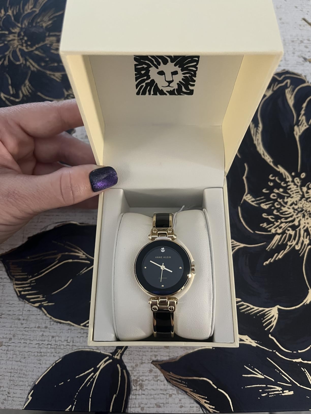 Anne Klein Women's Genuine Diamond Dial Bangle Watch customer photo 2