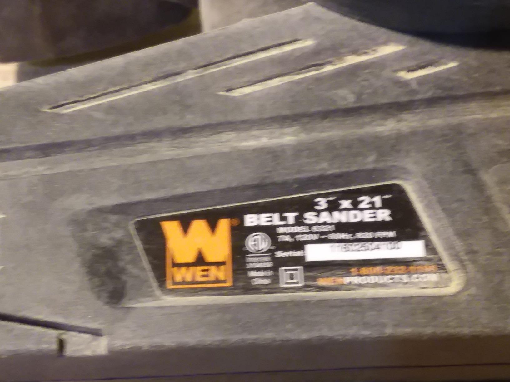 WEN 6321 7-Amp 3 in. x 21 in. Corded Belt Sander with Dust Bag , Black customer photo 2