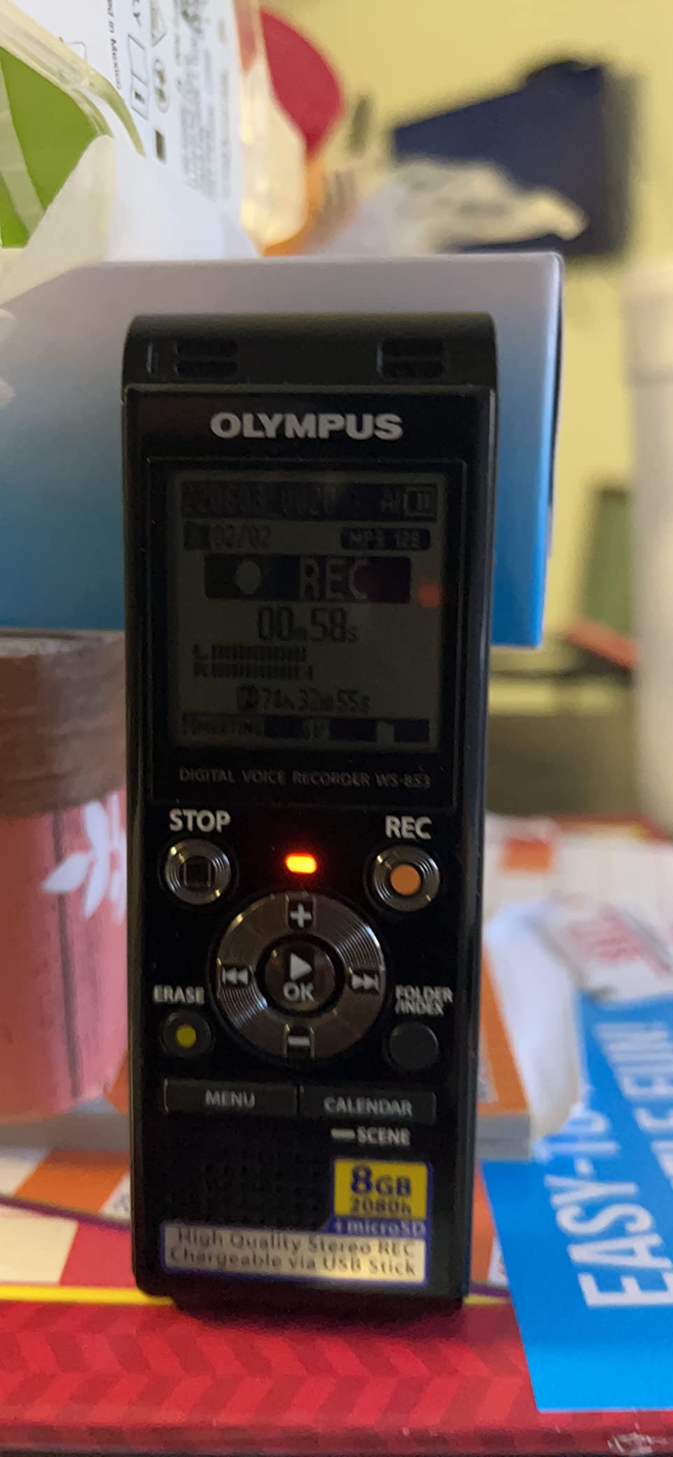 Olympus WS-853 Black Voice Recorder with True Stereo mic, 8GB, 110 Hours Battery Life, Voice Balance, Direct USB Connection, with MP3 File Format. customer photo 2