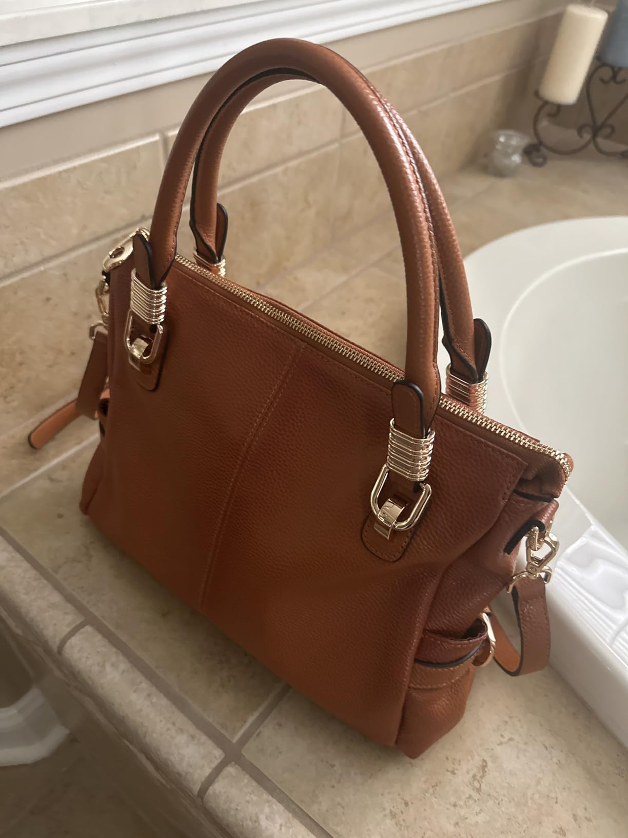 Kattee Women's Leather Purses and Handbags Satchel Tote Shoulder Bag customer photo 2
