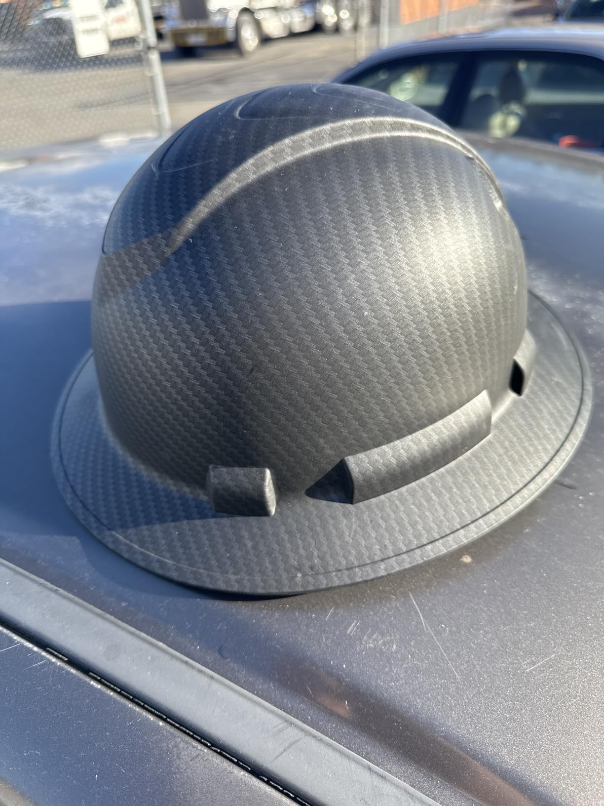 Pyramex Ridgeline Full Brim Hard Hat 4 Point Ratchet Matte Black Graphite Pattern customer photo 2