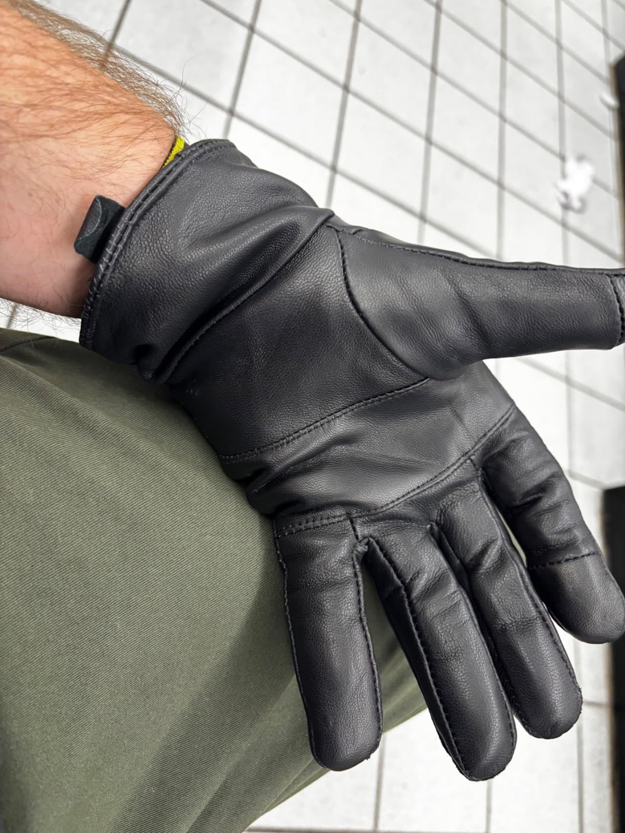 REED Men's Genuine Leather Warm Lined Driving Gloves customer photo 2