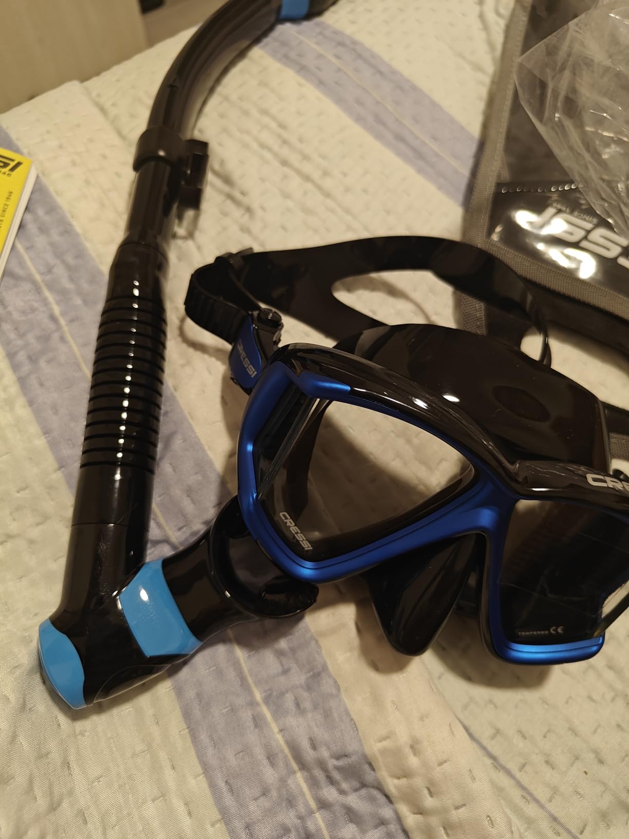 Cressi Panoramic Wide View Mask & Dry Snorkel Kit for Snorkeling, Scuba Diving - Pano 4 & Supernova Dry: Designed in Italy customer photo 1