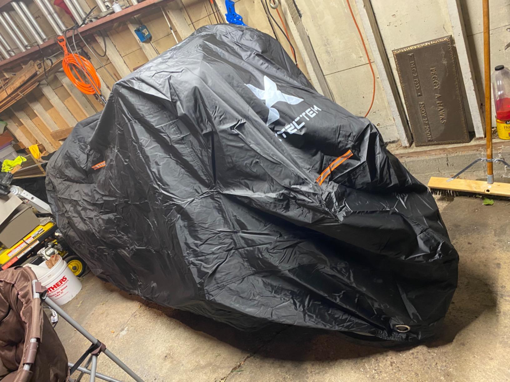 XYZCTEM Motorcycle Cover -Waterproof Outdoor Storage Bag, up to 116 inch customer photo 2