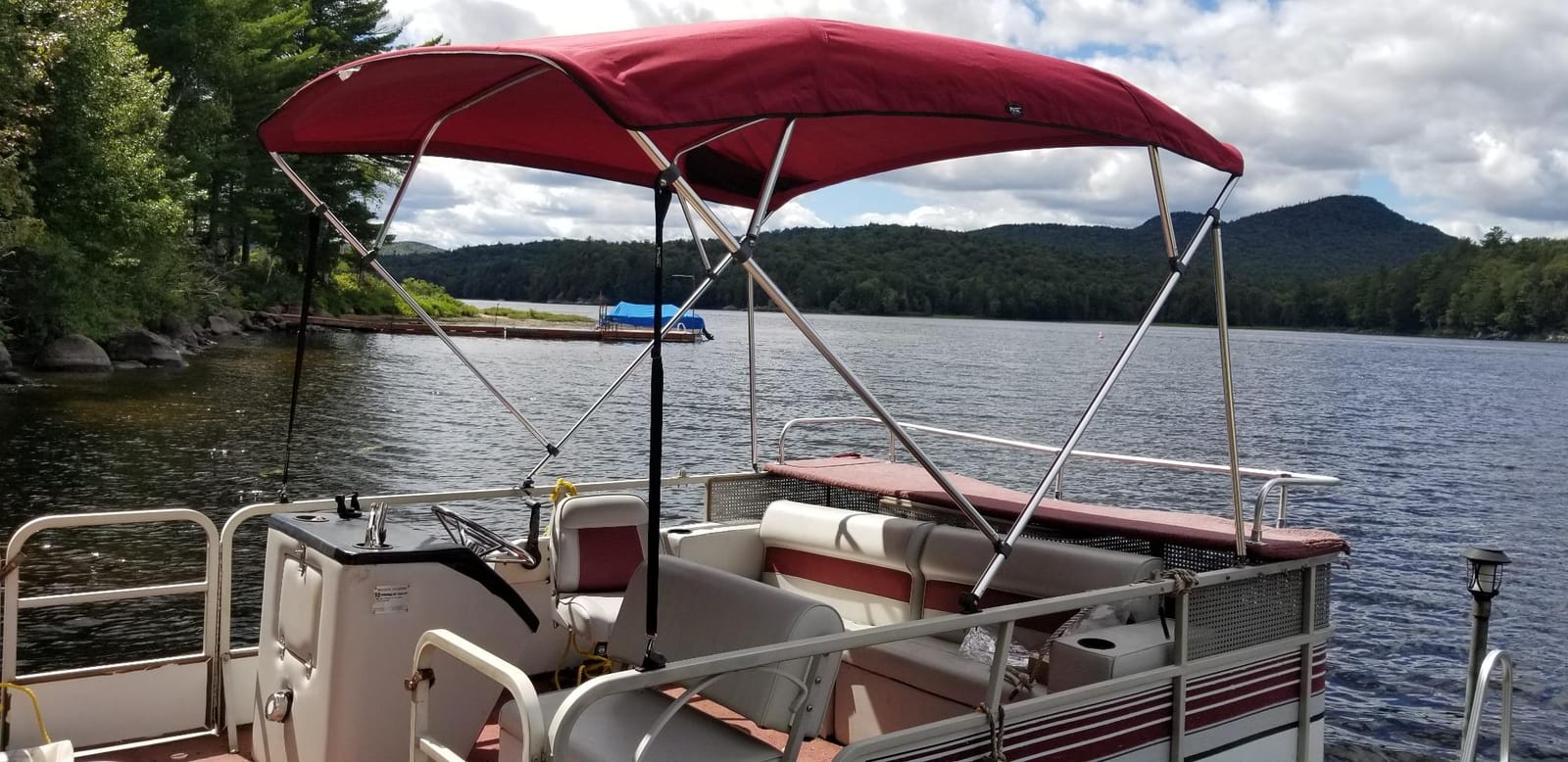 MSC 3 Bow 4 Bow Bimini Top Boat Cover,Waterproof Solution Dyed Polyester Made,2 Support Poles& 4 Adjustable Straps Included customer photo 1
