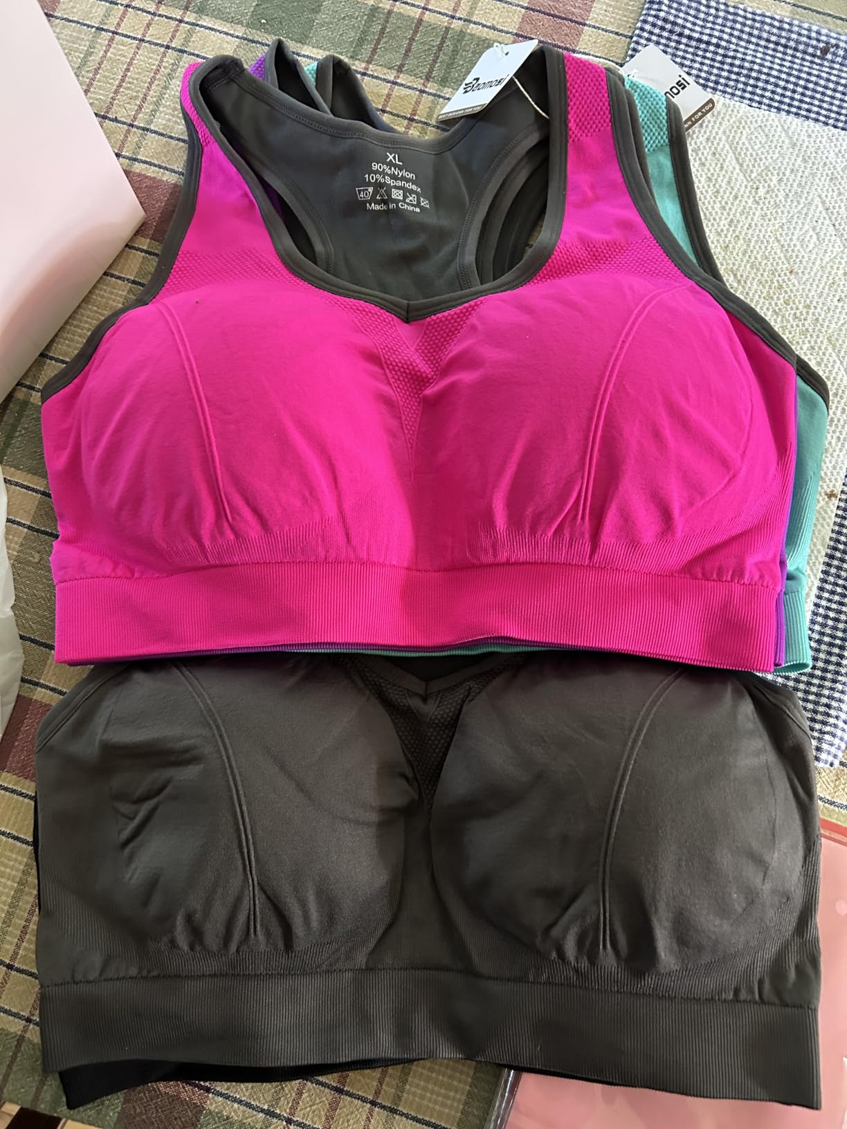 Women's Seamless Racerback Sports Bra High Impact Support Yoga Gym Workout Fitness customer photo 1