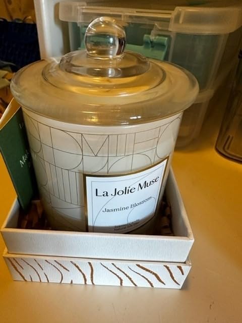 LA JOLIE MUSE Jasmine Floral Scented Candles for Home, Natural Soy 70 Hrs customer photo 1