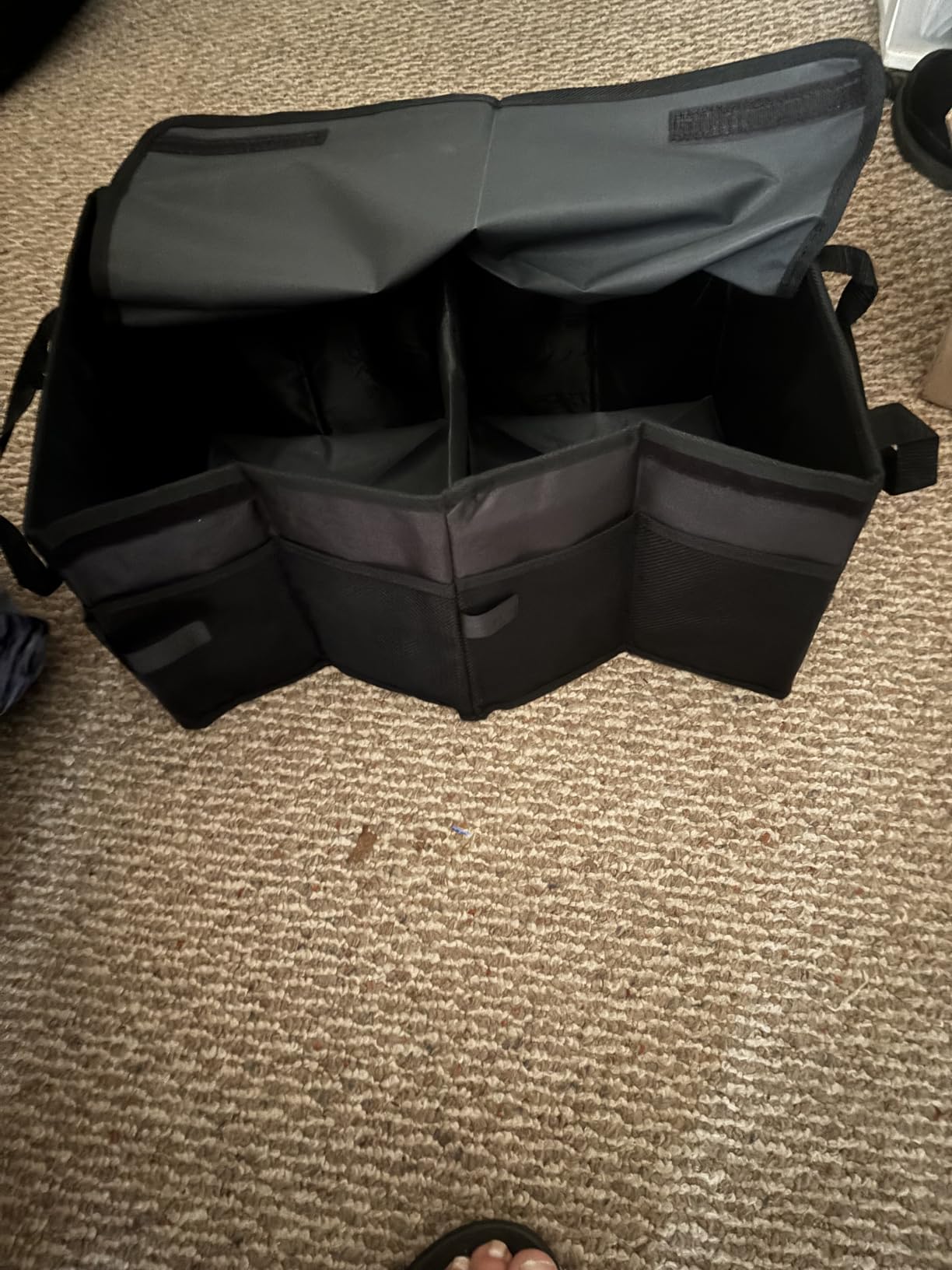 FORTEM Trunk Organizer - Foldable Car Organizer & Storage for SUVs & Trucks | Car Accessories for Men Women, Collapsible Bag, Non Slip Bottom, Straps, Soft Cover, 600D Oxford, Black, 3 Compartments, 50L customer photo 2