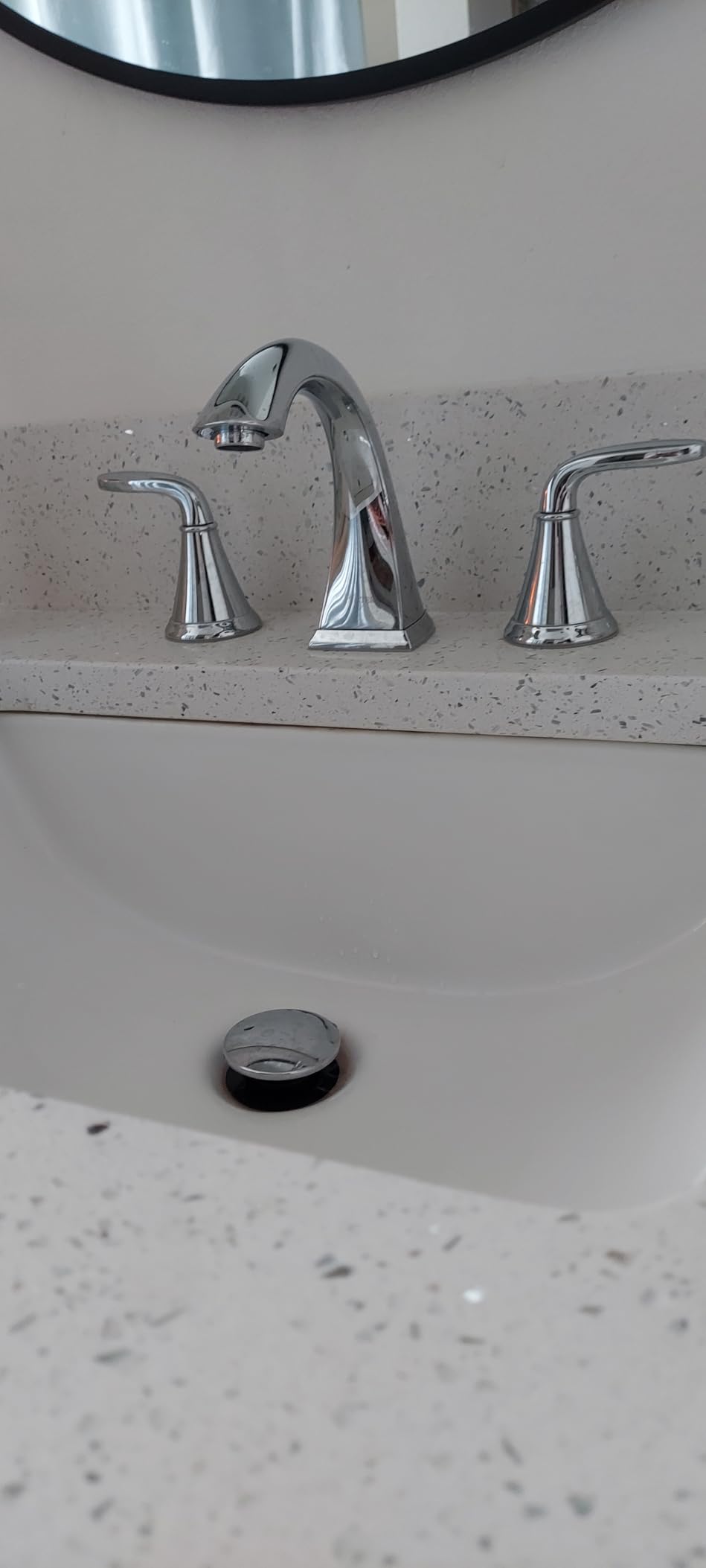 Pfister Pasadena 8 inch Widespread 3 Hole Bathroom Sink Faucet with 2 Handles, Brushed Nickel Finish, Push & Seal Drain, Water-Efficient WaterSense Certified LF049PDKK customer photo 1