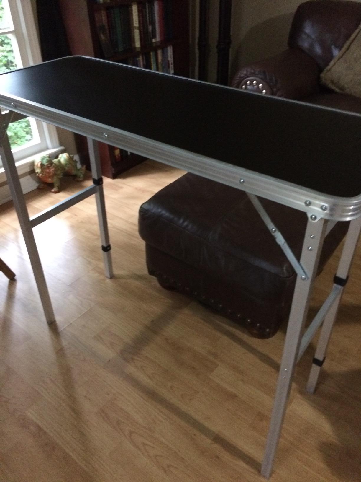 Best Choice Products Portable Pop-Up Bar Table for Indoor, Outdoor, Party, Picnic, Tailgate, Entertaining w/Carrying Case, Storage Shelf, Removable Skirt customer photo 2