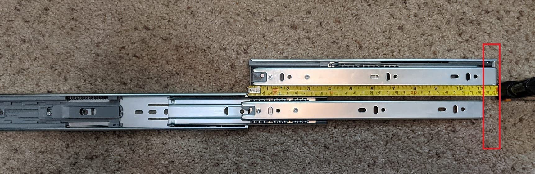 Gobrico Drawer Slides 20 inch 1 Pair，Soft Close Drawer Slides 3 Fold, Hardware Cabinet Drawer Slides Full Extension Drawer Glides, Heavy Duty Hydraulic Self Close Rails, Side Mount Ball Bearing customer photo 2