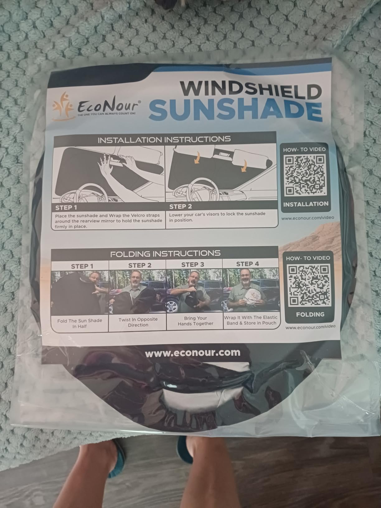 EcoNour Car Sun Shade for Windshield, Foldable Front Window Cover customer photo 1