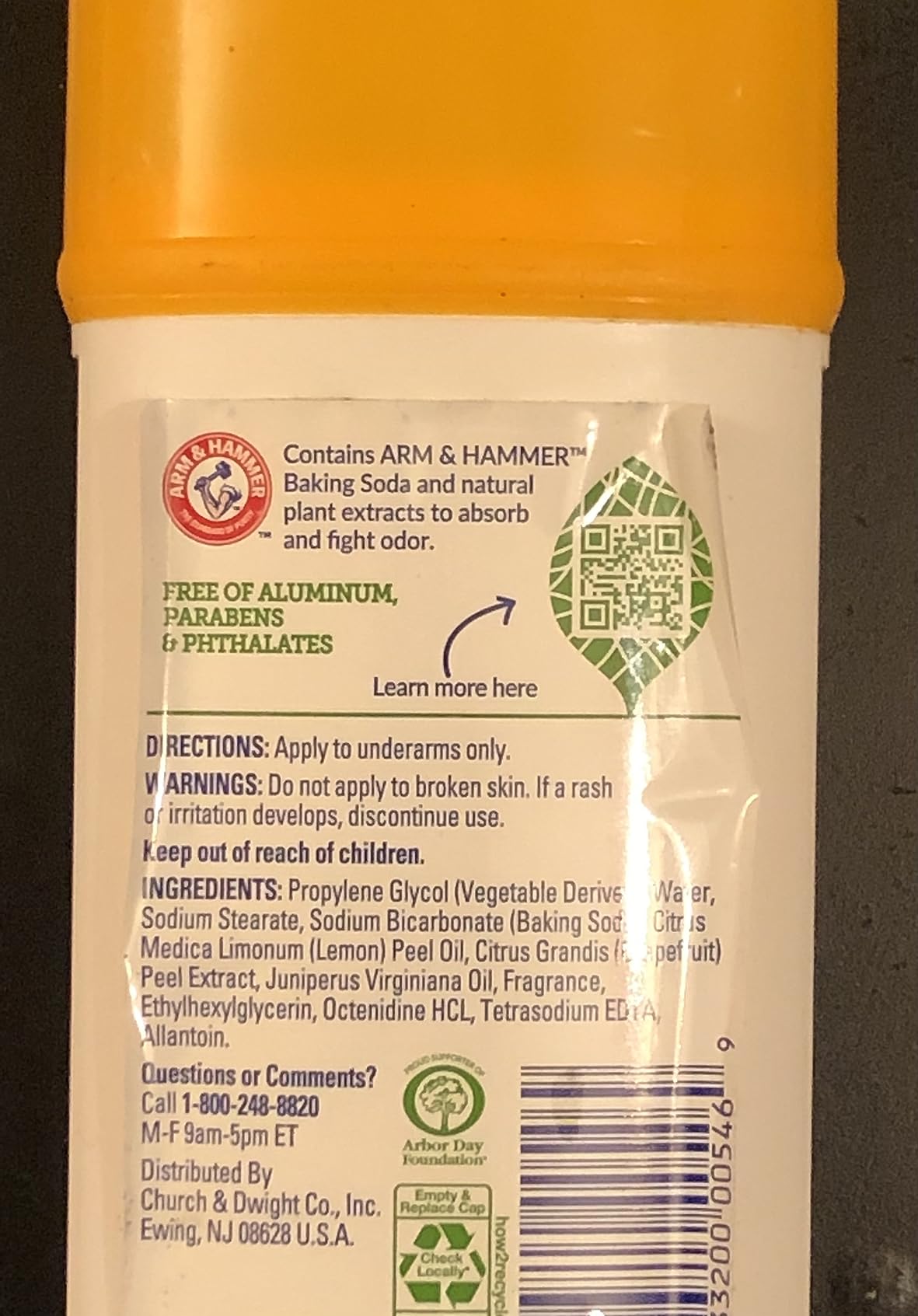 Arm & Hammer Essentials Natural Deodorant, Fresh, 2.5 Oz (Pack of 6) customer photo 2