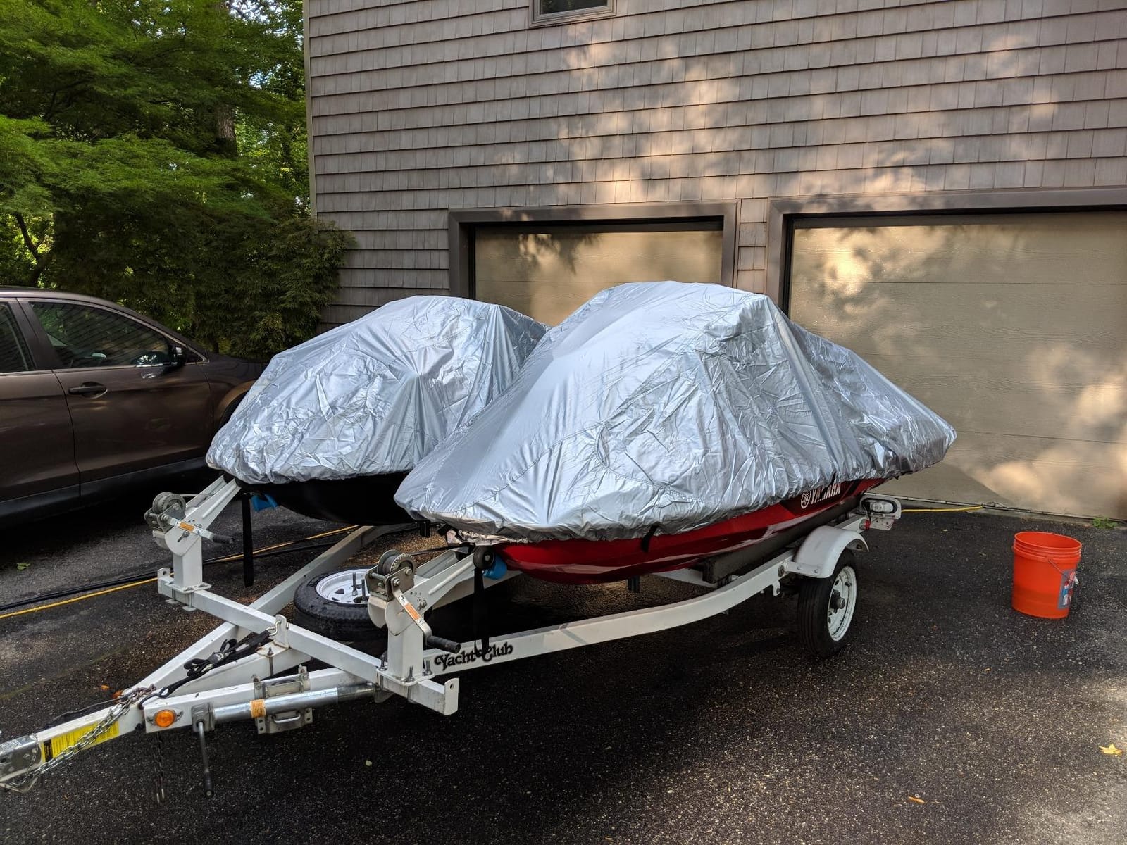 iCOVER Jet Ski Cover - Personal Watercraft Covers, Waterproof Heavy Duty Trailerable Jet Ski Protection for Seadoo Kawasaki Yamaha Wave Runner, Fits PWC Models Up to 113in Long customer photo 2
