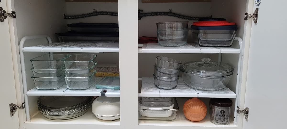 Simple Houseware Under Sink 2-Tier Heavy Duty Expandable Organizer, Silver customer photo 1