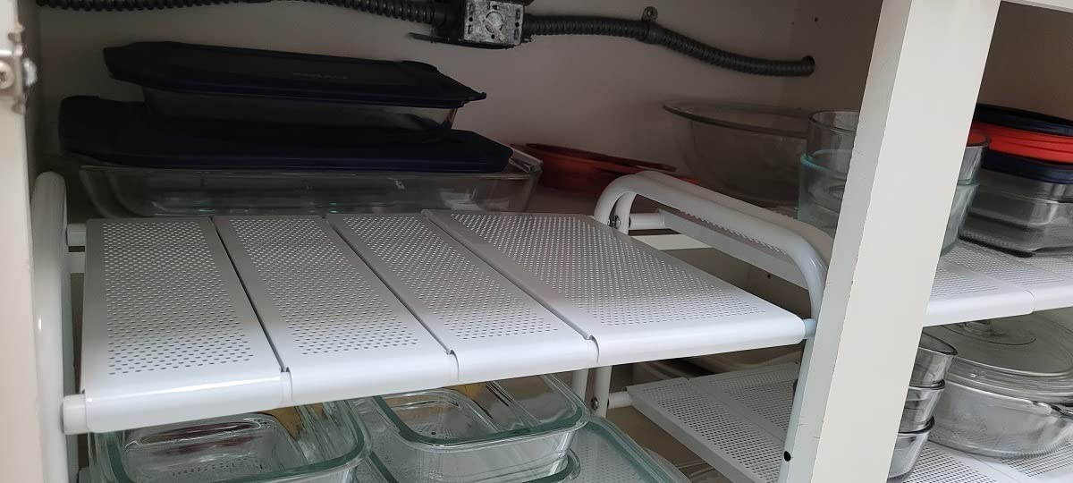 Simple Houseware Under Sink 2-Tier Heavy Duty Expandable Organizer, Silver customer photo 2