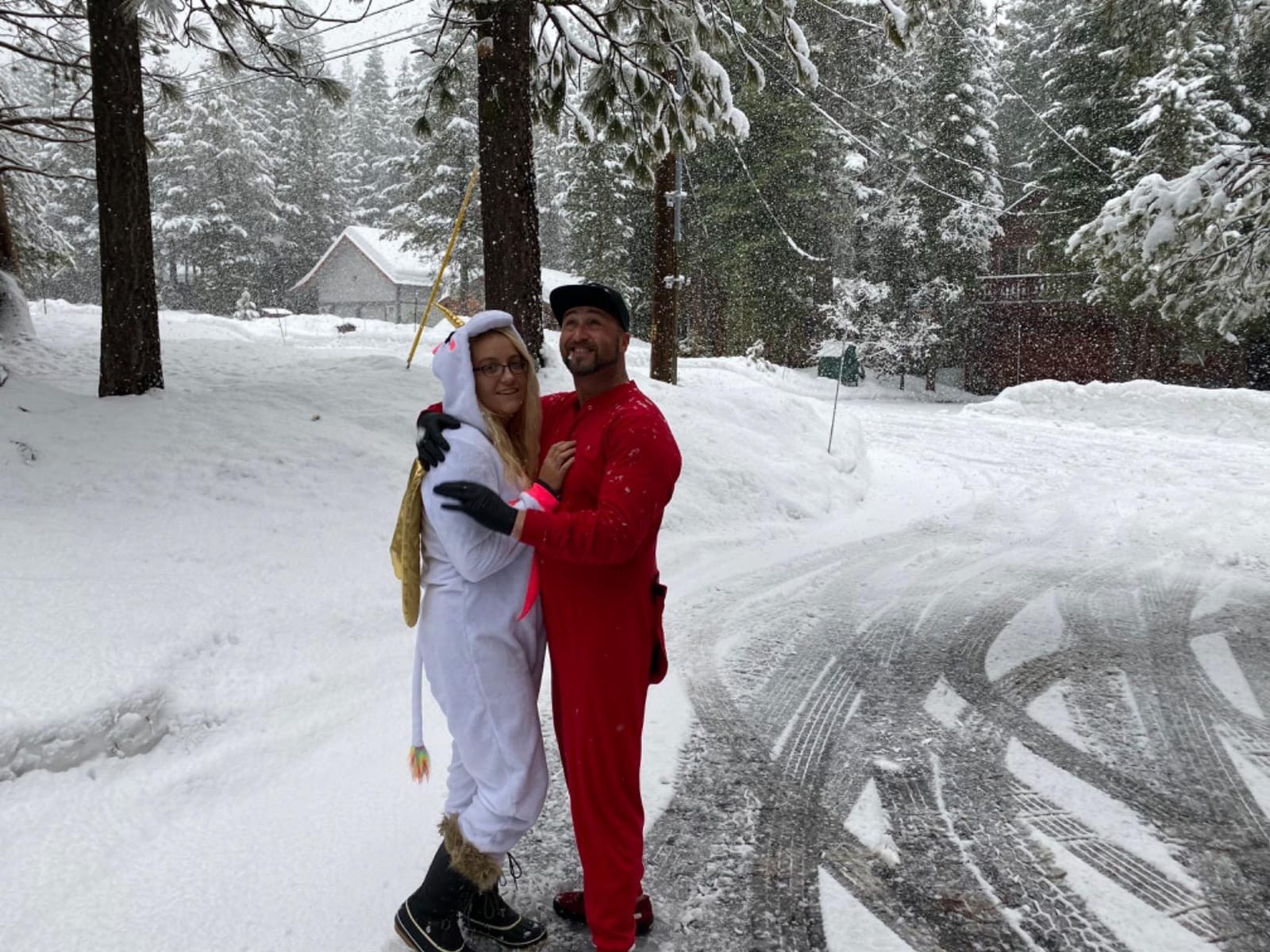 BIG FEET PAJAMA CO. Red Union Suit Men & Women Onesie - Funny Butt Flap, Danger Blasting Area Drop Seat, S, XS, M, L, XL, XXL customer photo 2