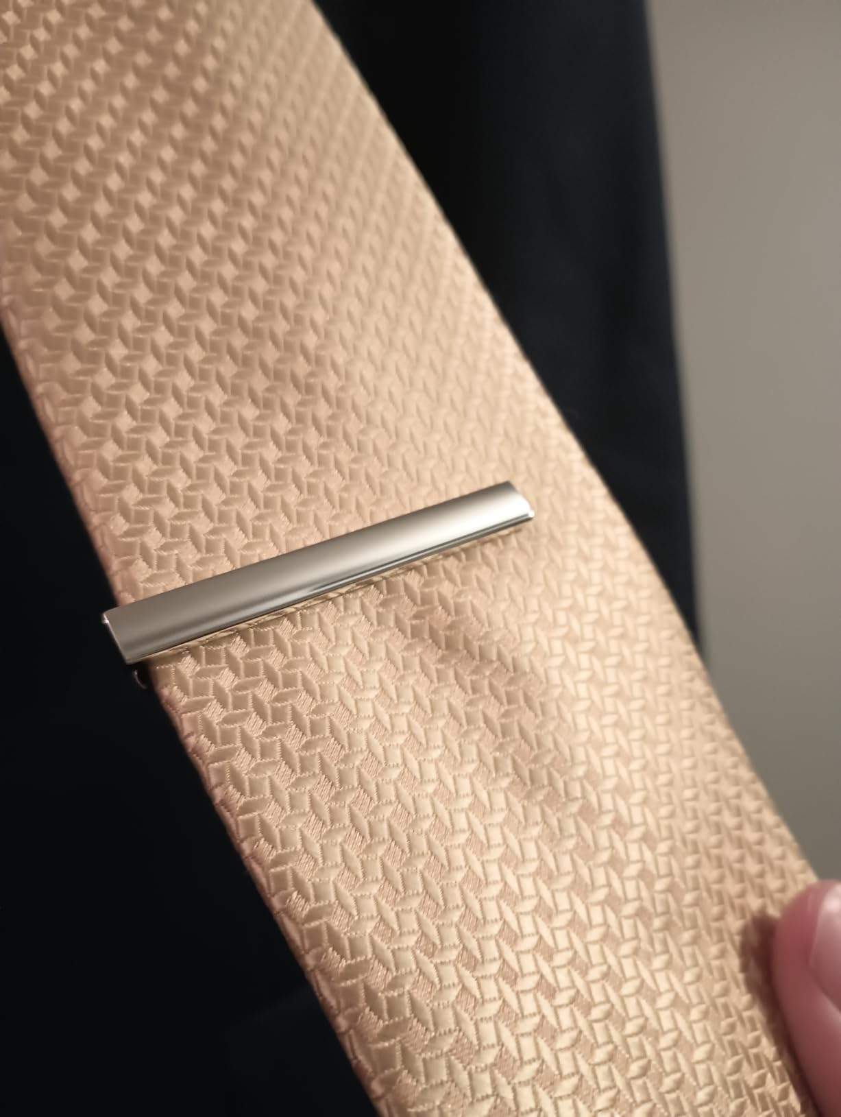 HONEY BEAR Men's Tie Clips Normal Size Tie Clips, 5.4 cm, Stainless Steel for Business Wedding Gift customer photo 1