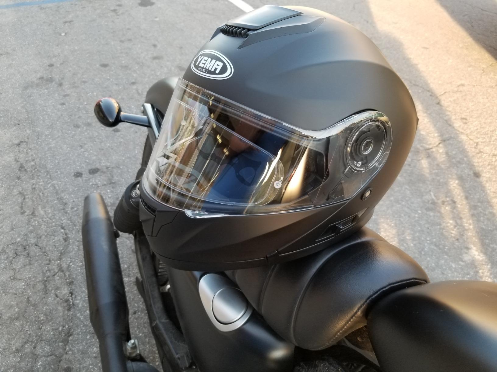 YEMA Modular Motorcycle Helmets, DOT Approved Full Face Motorcycle Helmet with with Flip Up Dual Visor for Men & Women - Street, Scooter, ATV, E-Bike customer photo 2