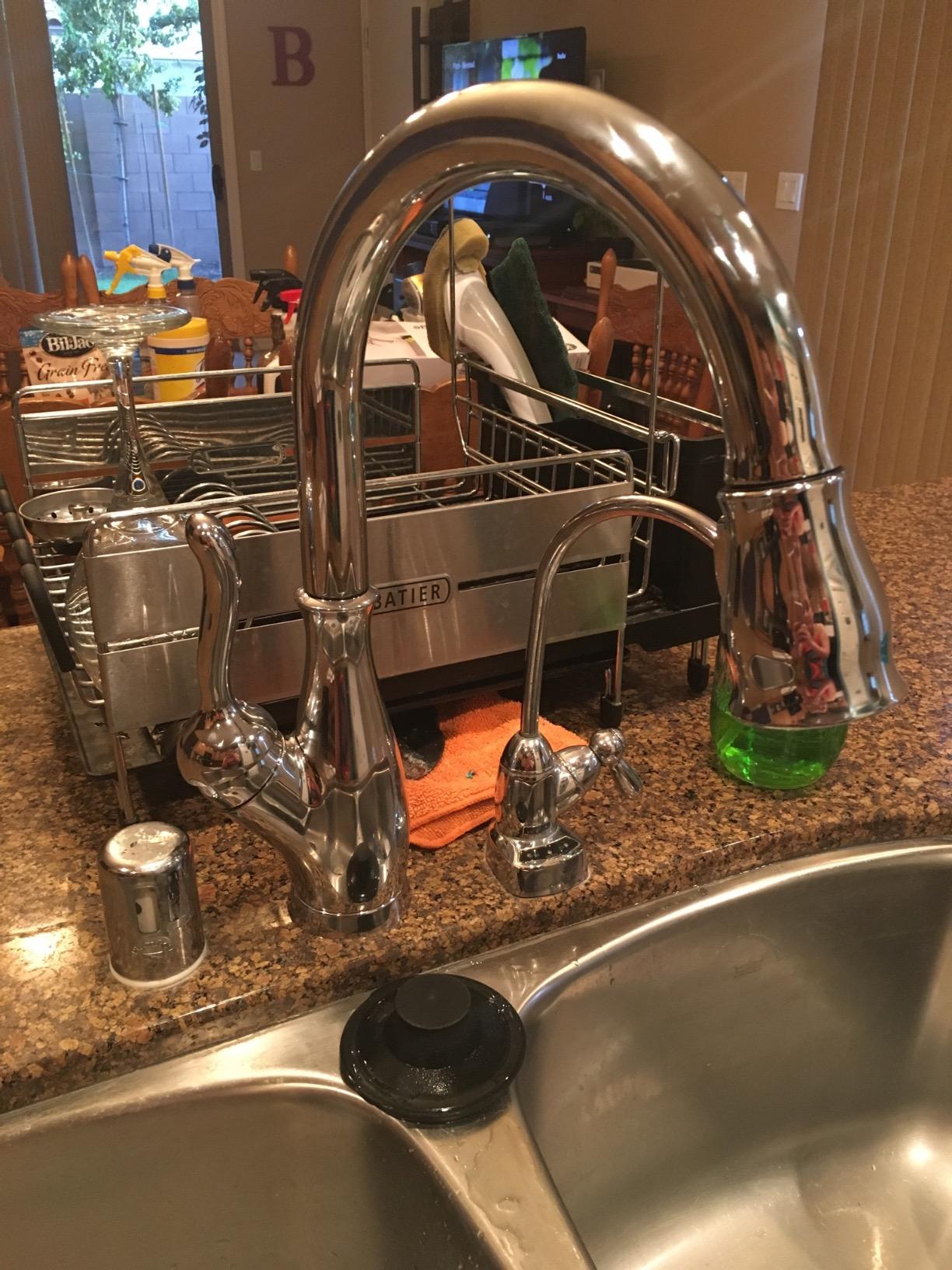 Delta Leland Brushed Nickel Kitchen Faucet with Pull Down Sprayer, Traditional Single Hole Kitchen Sink Faucet, Single Handle, SpotShield Stainless 9178-SP-DST customer photo 1