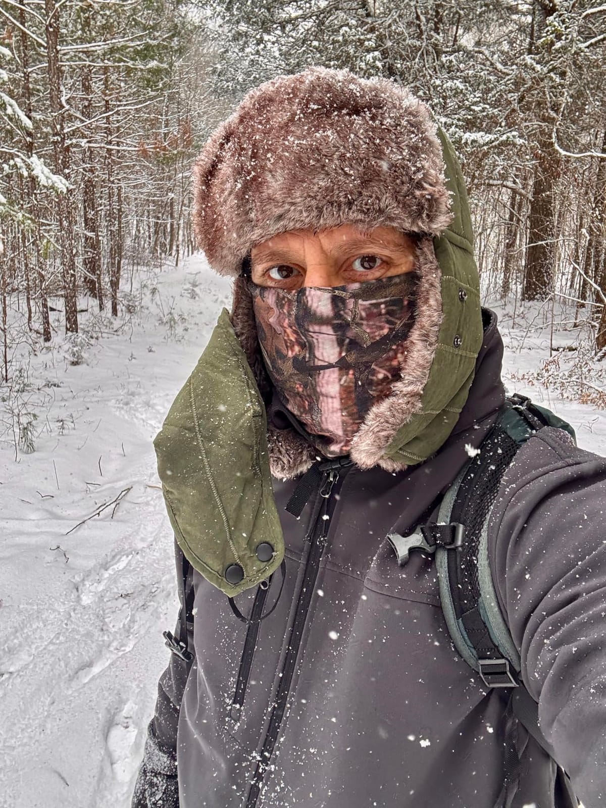 Connectyle Men's Trooper Trapper Hat Warm Winter Hats with Removable Face Mask Earflaps Faux Fur Hunting Outdoor Hat customer photo 2