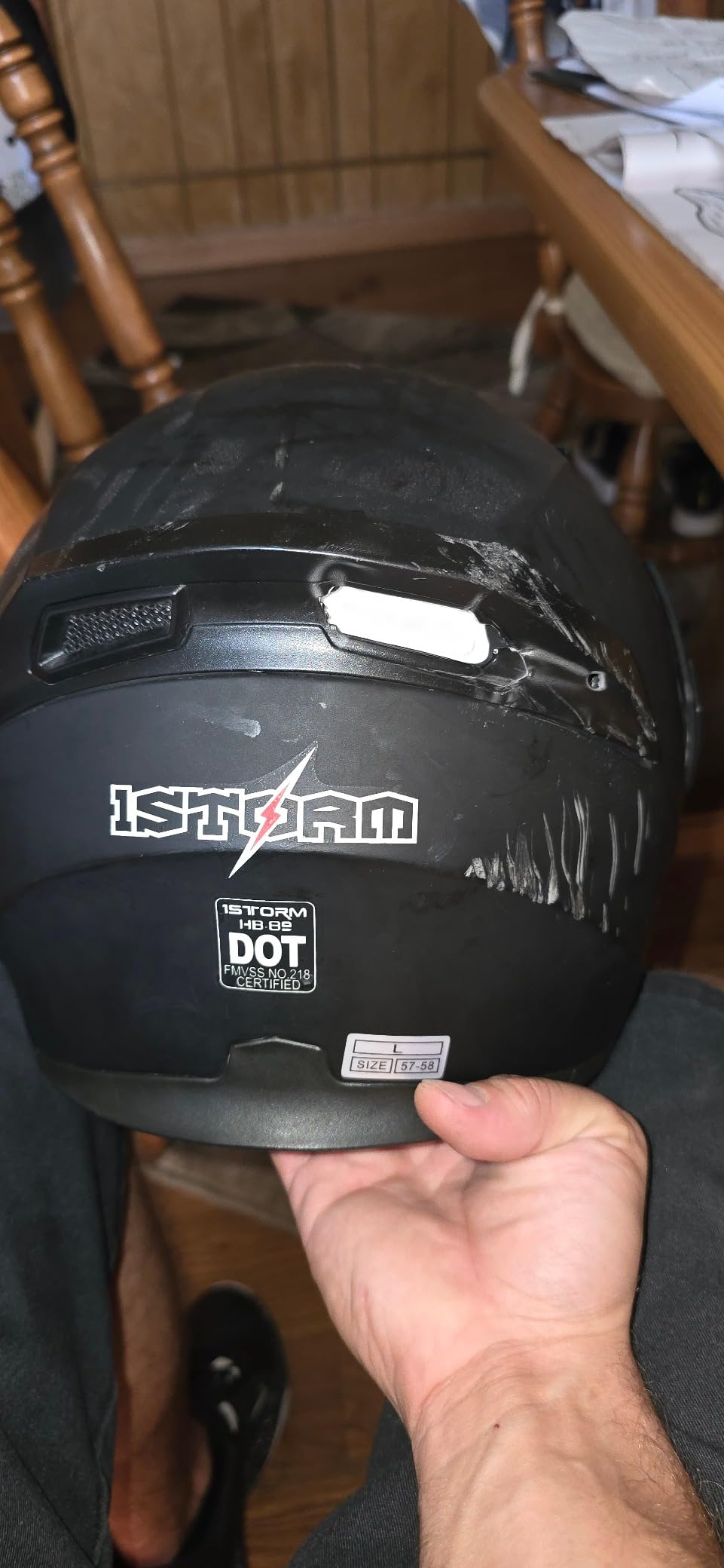1Storm Motorcycle Modular Full Face Helmet Bike Flip up Dual Visor Sun Shield: HB89 Matt Black customer photo 1