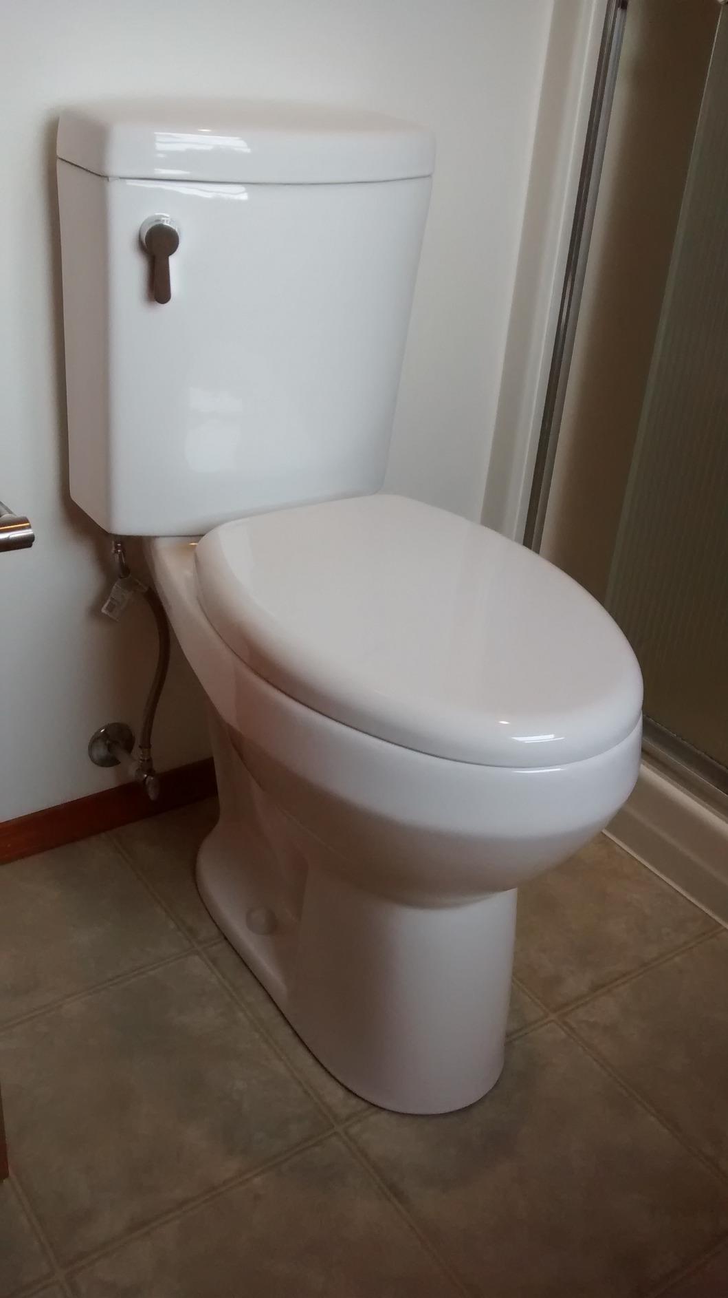 20 inch Extra Tall Toilet. Convenient Height bowl taller than ADA Comfort Height. Dual flush, Metal handle, Slow-close seat customer photo 2
