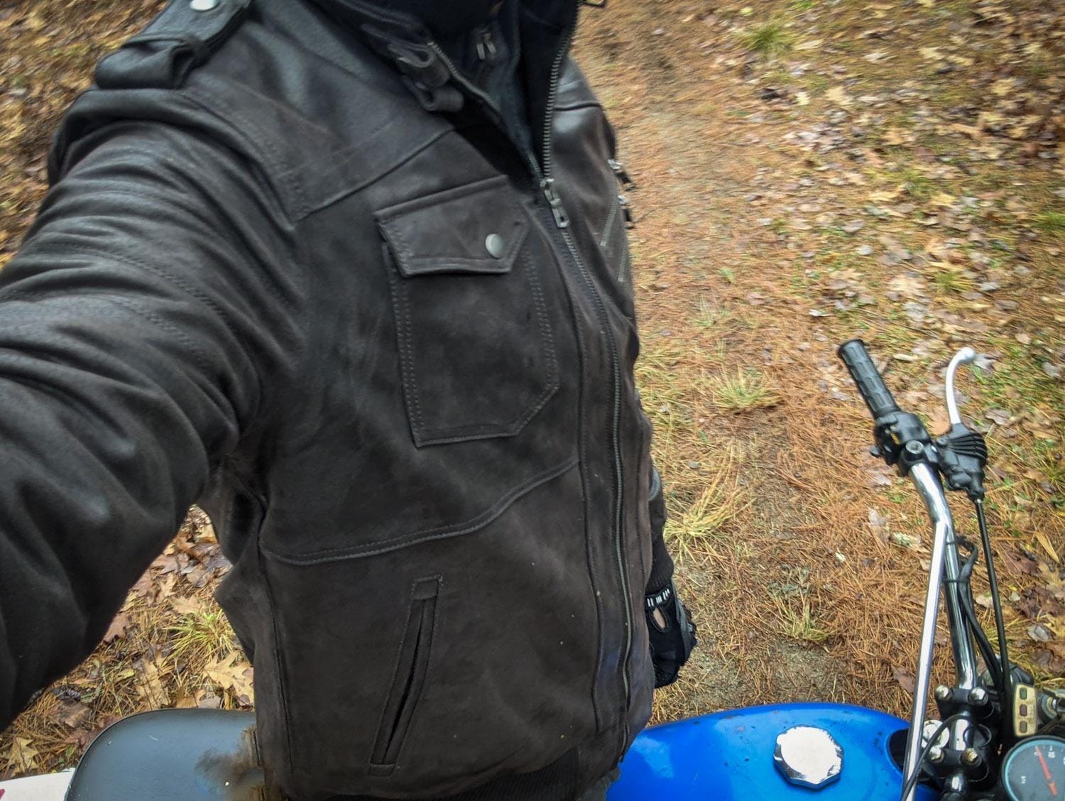 FLAVOR Men Brown Leather Motorcycle Jacket with Removable Hood customer photo 2
