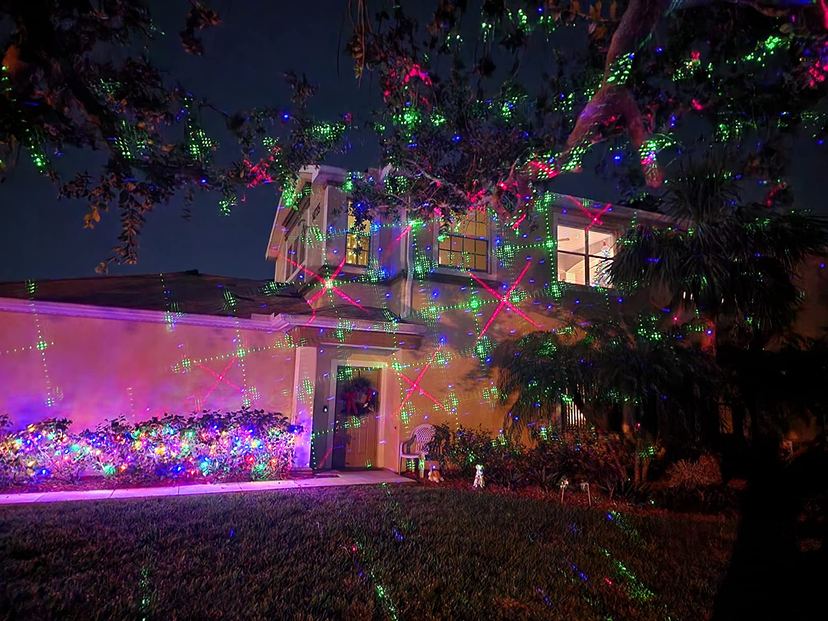 LedMall Motion 8 Patterns in 1 Red, Green, and Blue Outdoor Christmas Laser Lights Projector with remote control and Security Lock customer photo 2