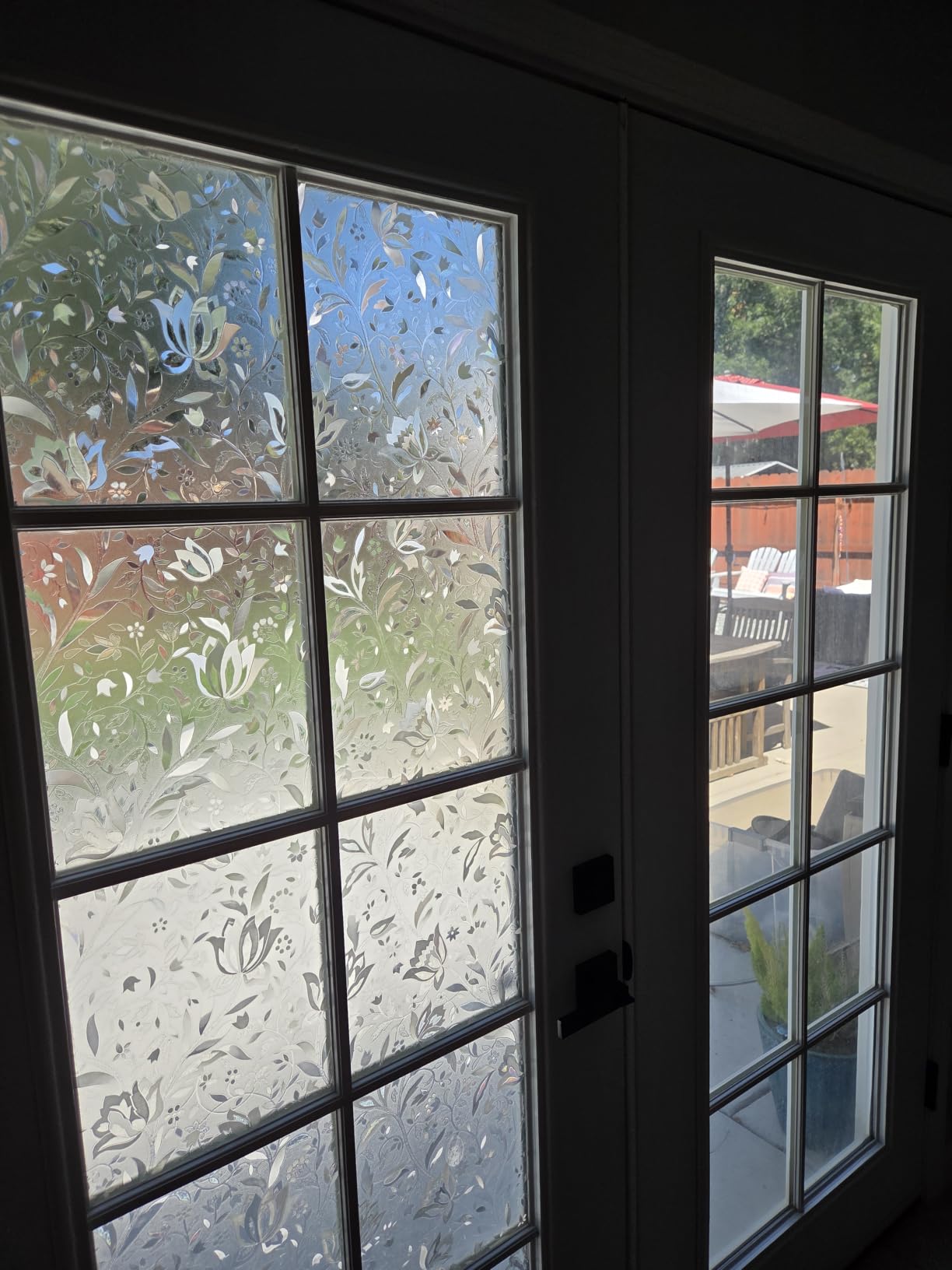 LEMON CLOUD Window Privacy Film, Tulip Stained Glass Sticker 17.5″ x 78.7″ customer photo 1