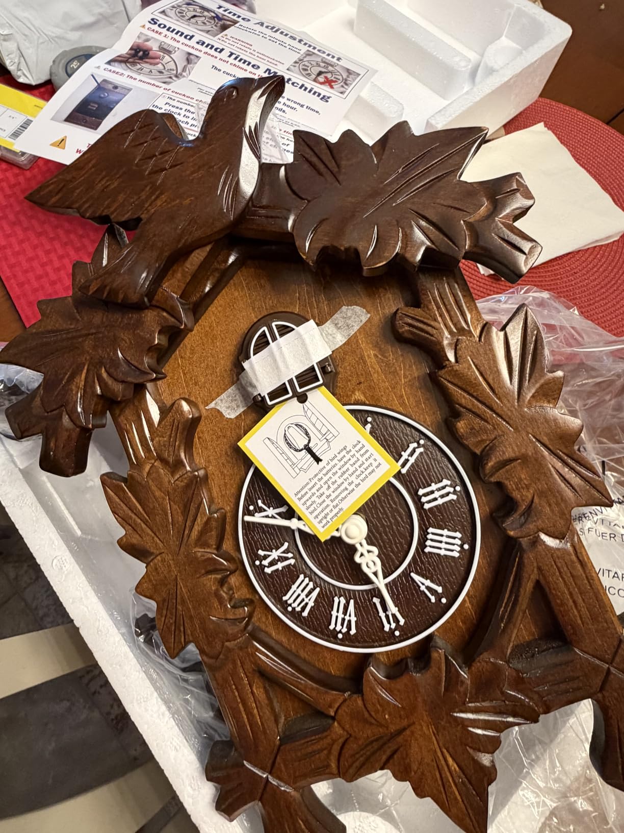 Rylai Vintage Cuckoo Clock Handcrafted Wooden Wall Clock for Home Décor customer photo 2
