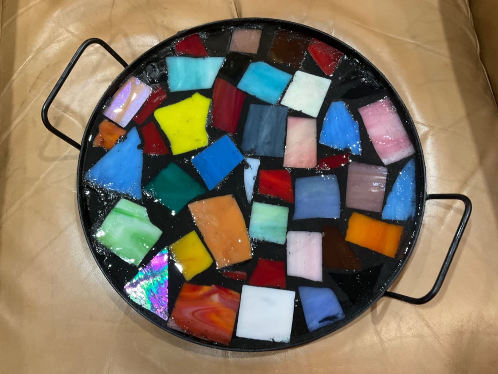 Lanyani Glass Mosaics Pieces Stained Glass, Assorted Colors and Shapes, 1kg/35 Ounce customer photo 1