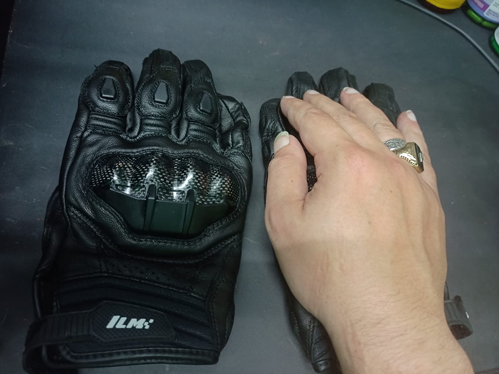 ILM Air Flow Leather Motorcycle Gloves Touchscreen for Men and Women GRC01 customer photo 1