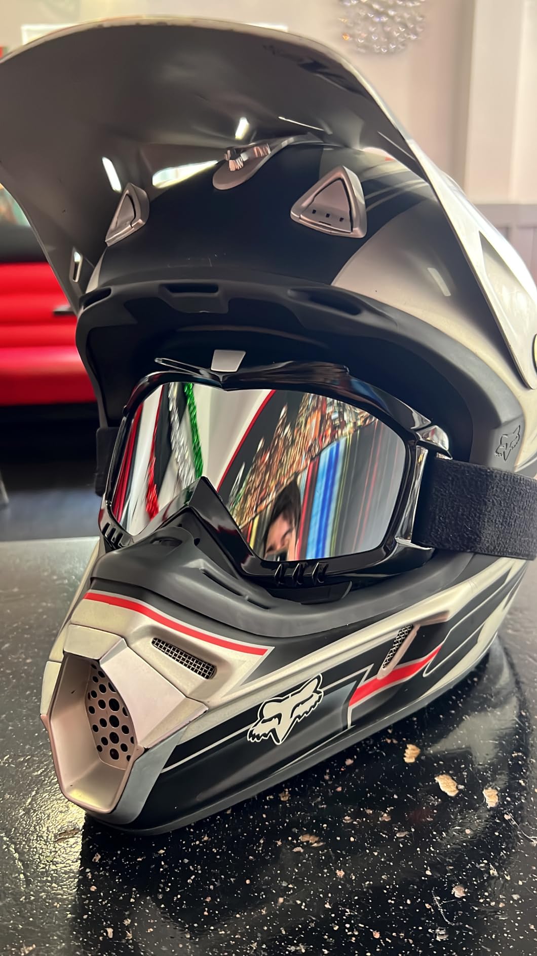 Motorcycle Motocross Goggles Dirt Bike ATV Off Road Goggles Silver customer photo 2
