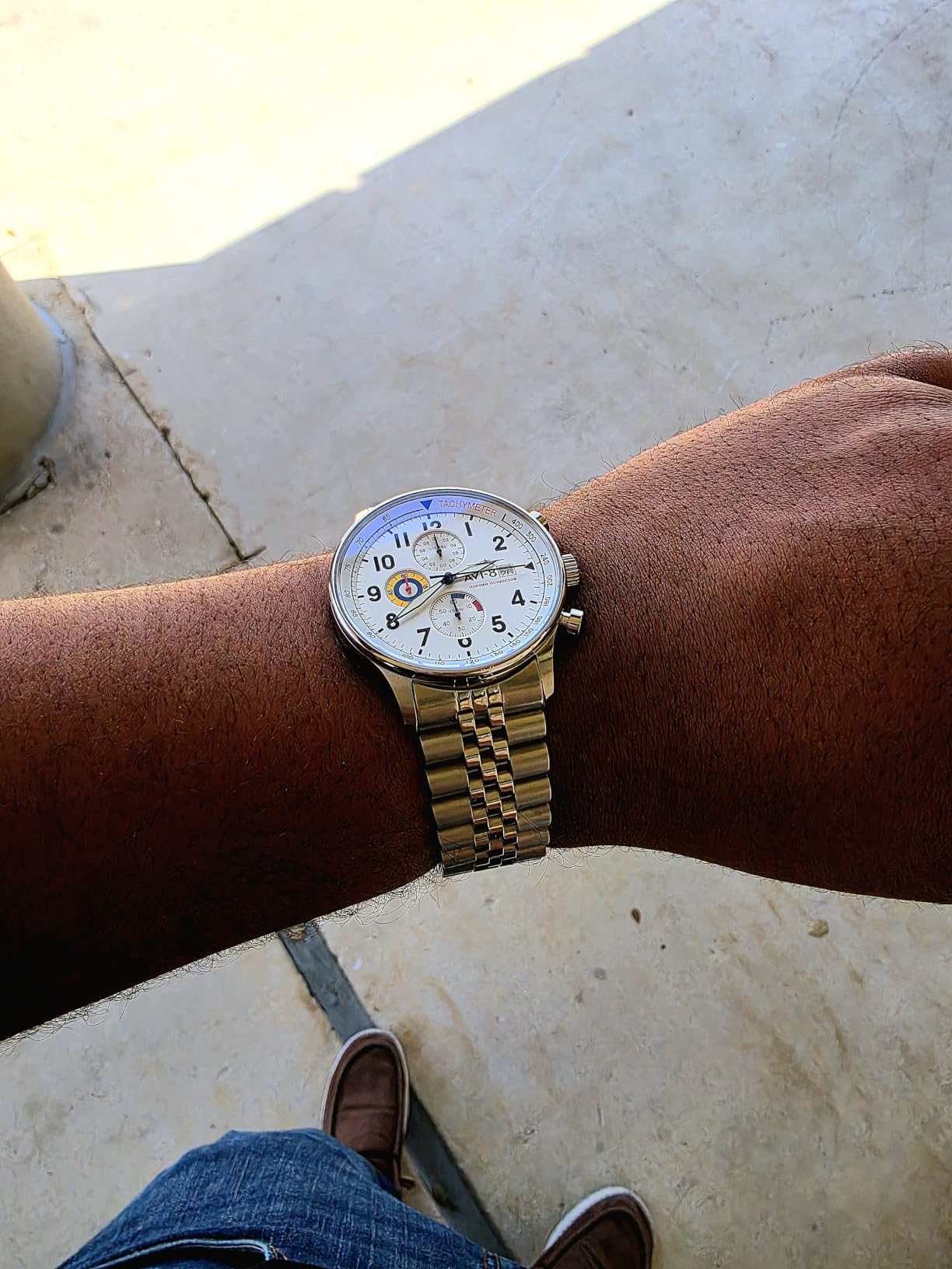 AVI-8 Hawker Hurricane Men's Pilot Watch – Classic Chronograph, Japanese Quartz Movement, Stainless Steel Case, Leather Strap, AV-4011 customer photo 2