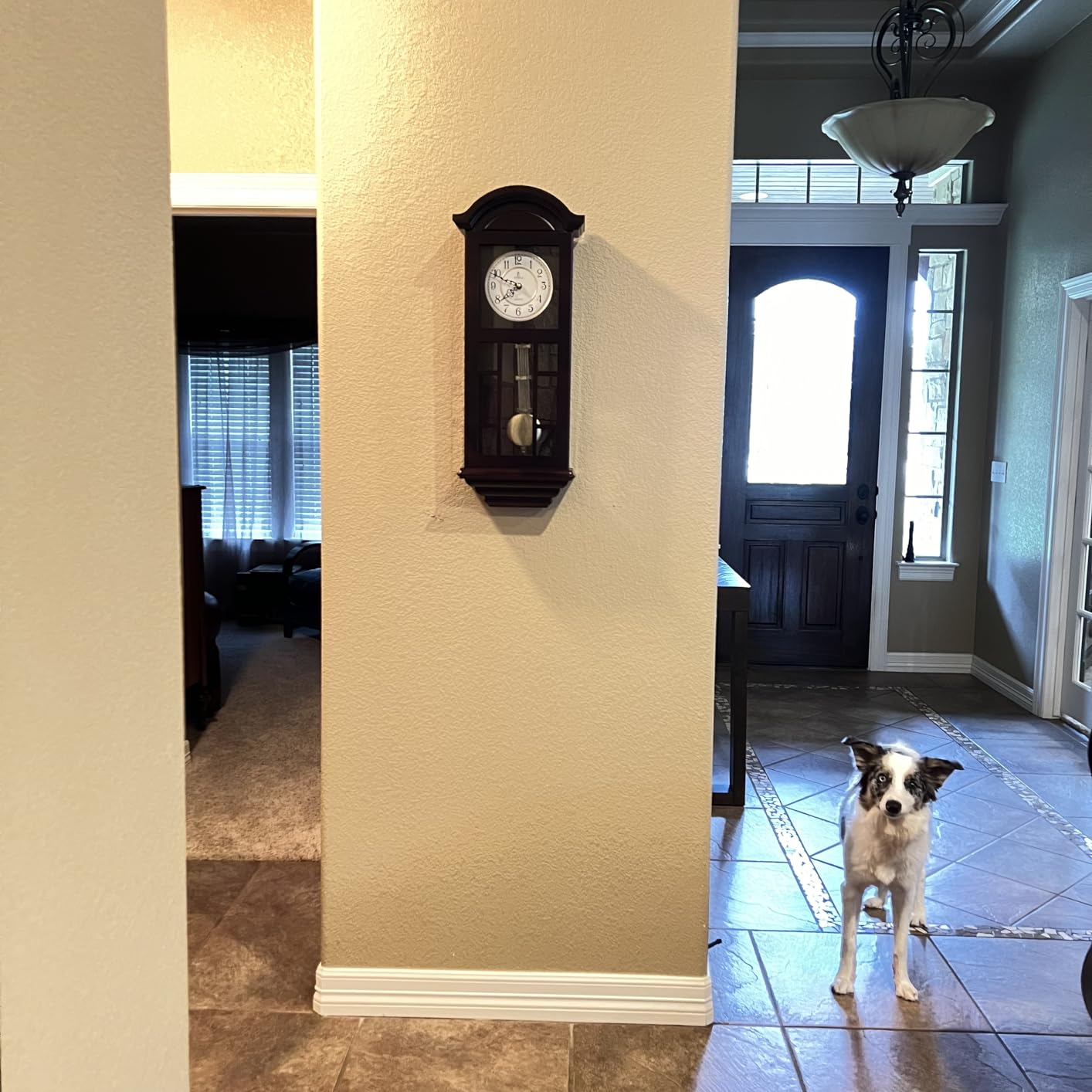 Pendulum Wall Clock, Hanging Wooden Grandfather Wall Clock, Quiet customer photo 2