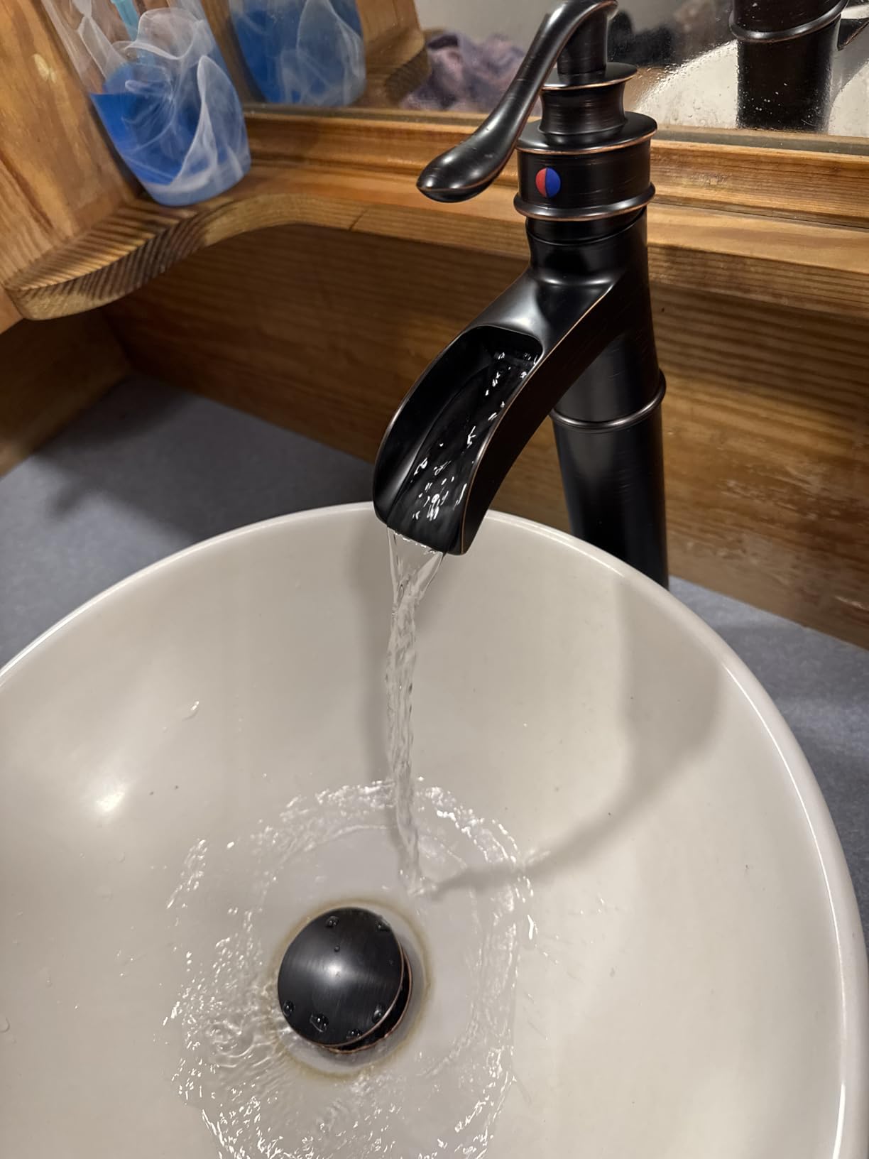 BWE Waterfall Spout Oil Rubbed Bronze Bathroom Faucet Vessel Sink Faucet customer photo 1